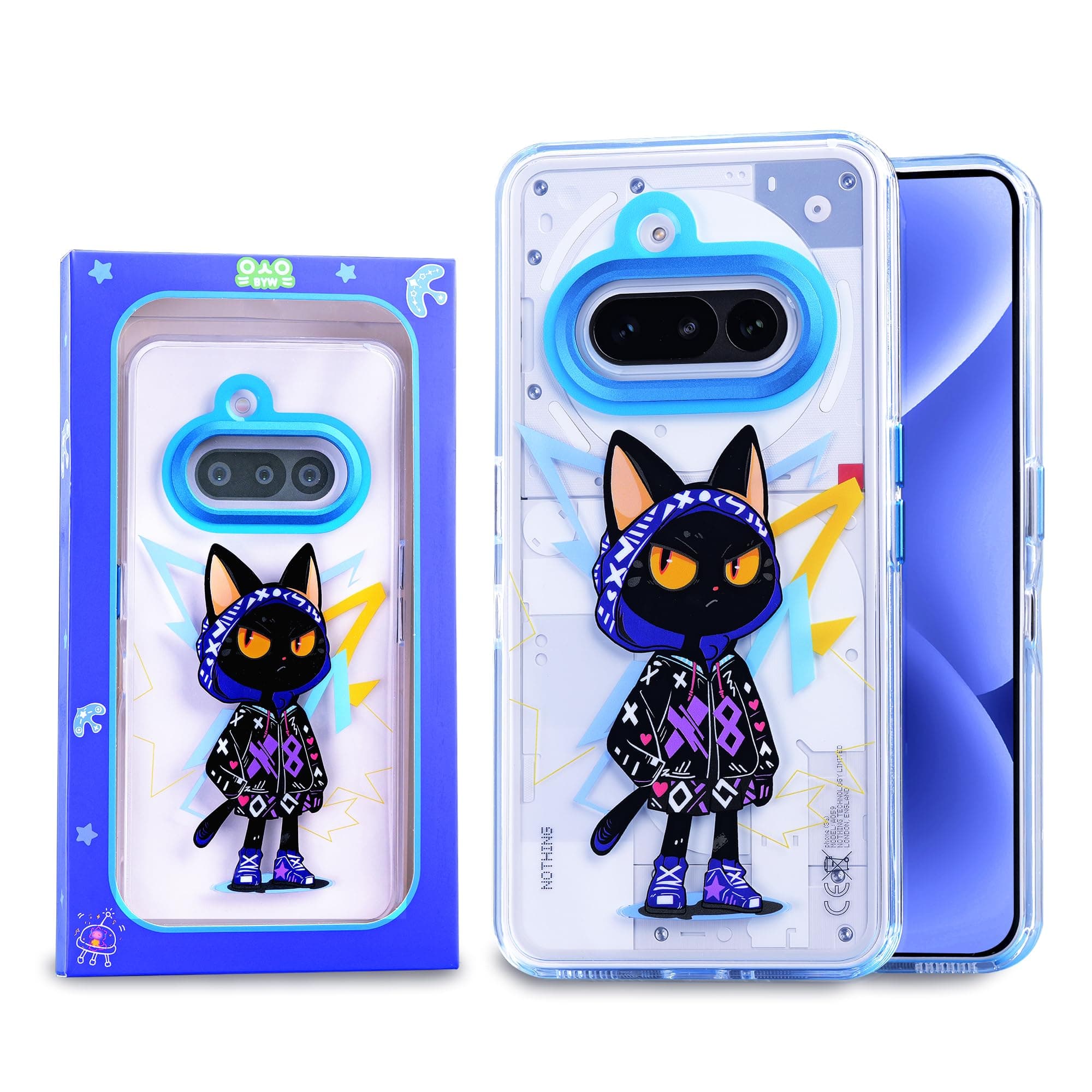 Ibywind for Nothing Phone 3a 5G Case, Anti-Yellowing, Metal Lens Protection, Shockproof, Scratch-Resistant, Precise Cutouts, 1 Pack Unique Patented Design Phone Case - Onyx·Z