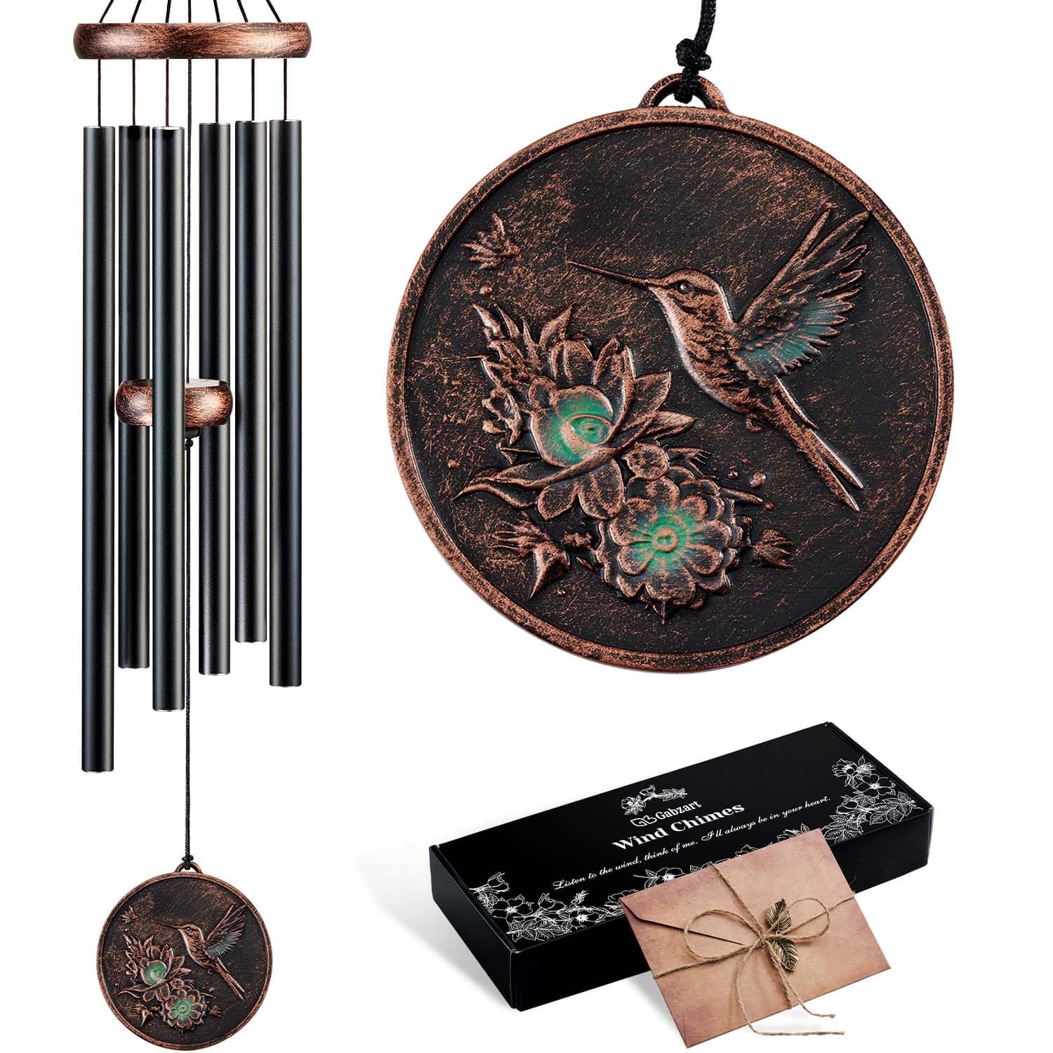 Gabzart 32”Hummingbird Wind Chimes for Outside, Gifts for Women Mom Grandma