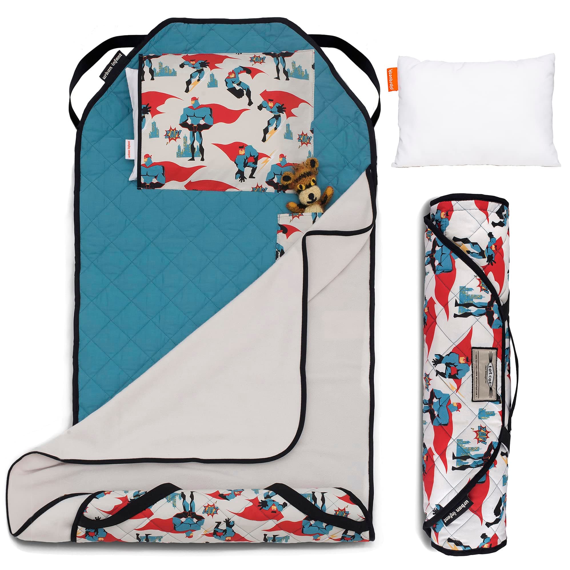 Urban Infant Tot Cot All-in-One Modern Preschool/Daycare Nap Mat with Elastic Corner Straps - Urban Dude