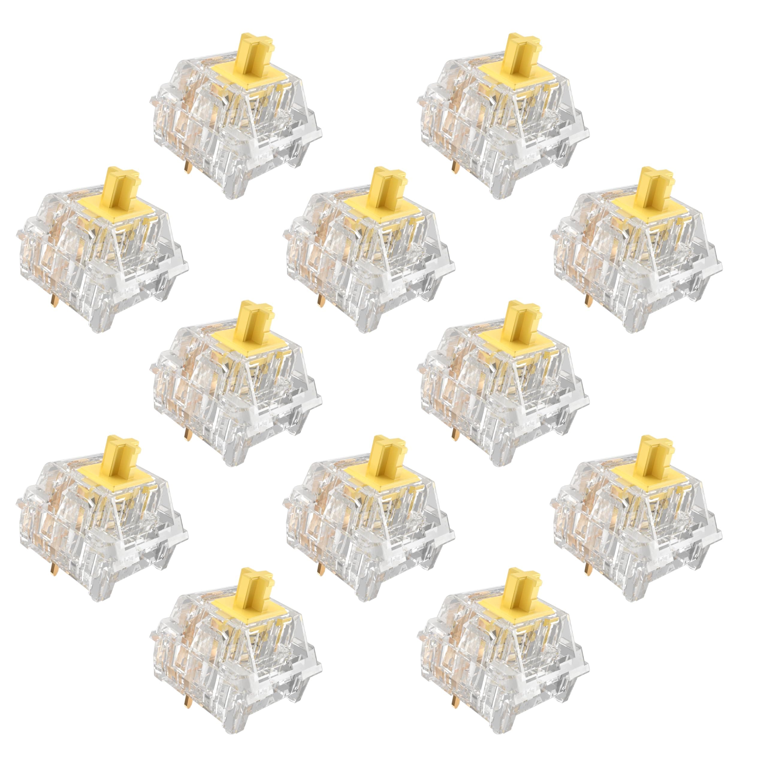 Zhouwang 90 Pcs Crystal Yellow Linear Mechanical Keyboard Switches Kit