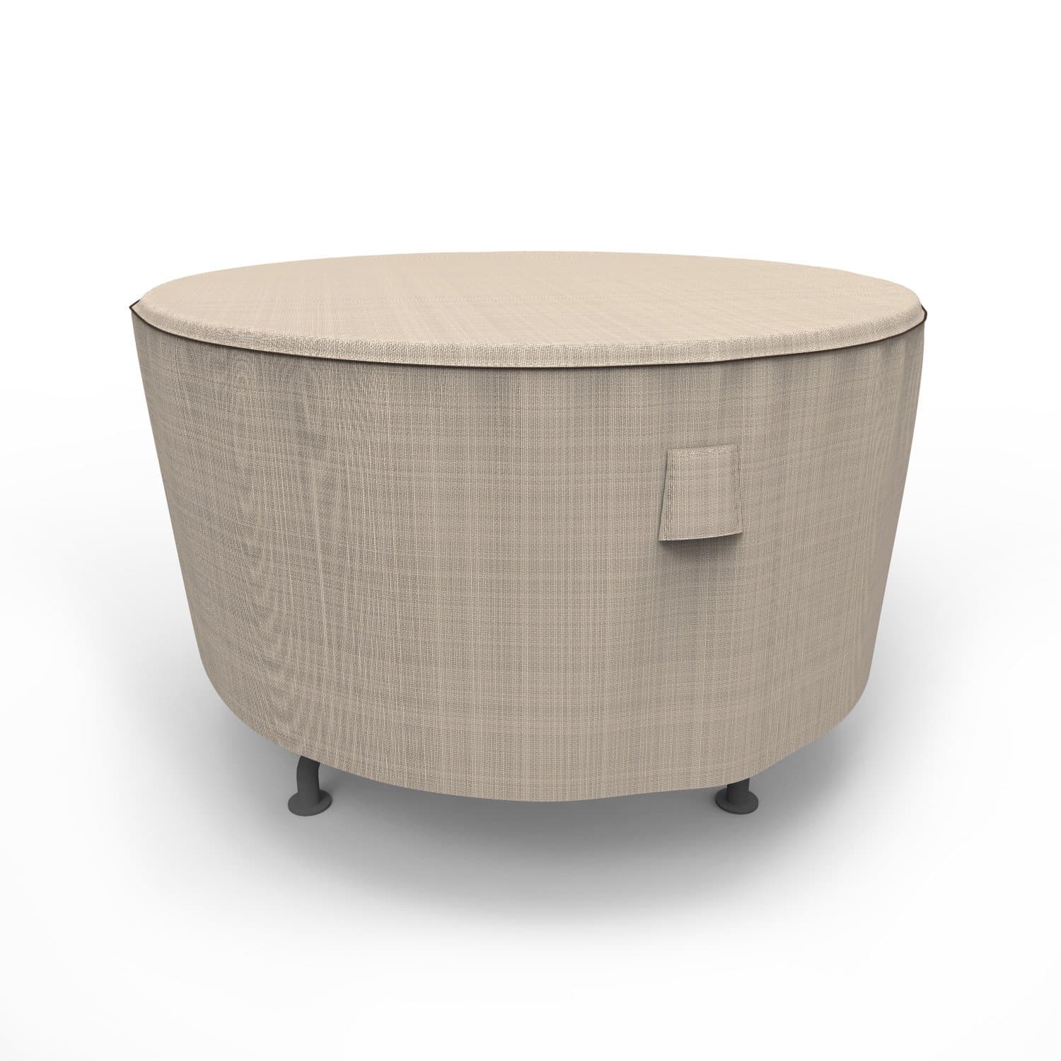 Budge P5A22PM1 English Garden Round Patio Table Cover Heavy Duty and Waterproof, Medium, Tan Tweed