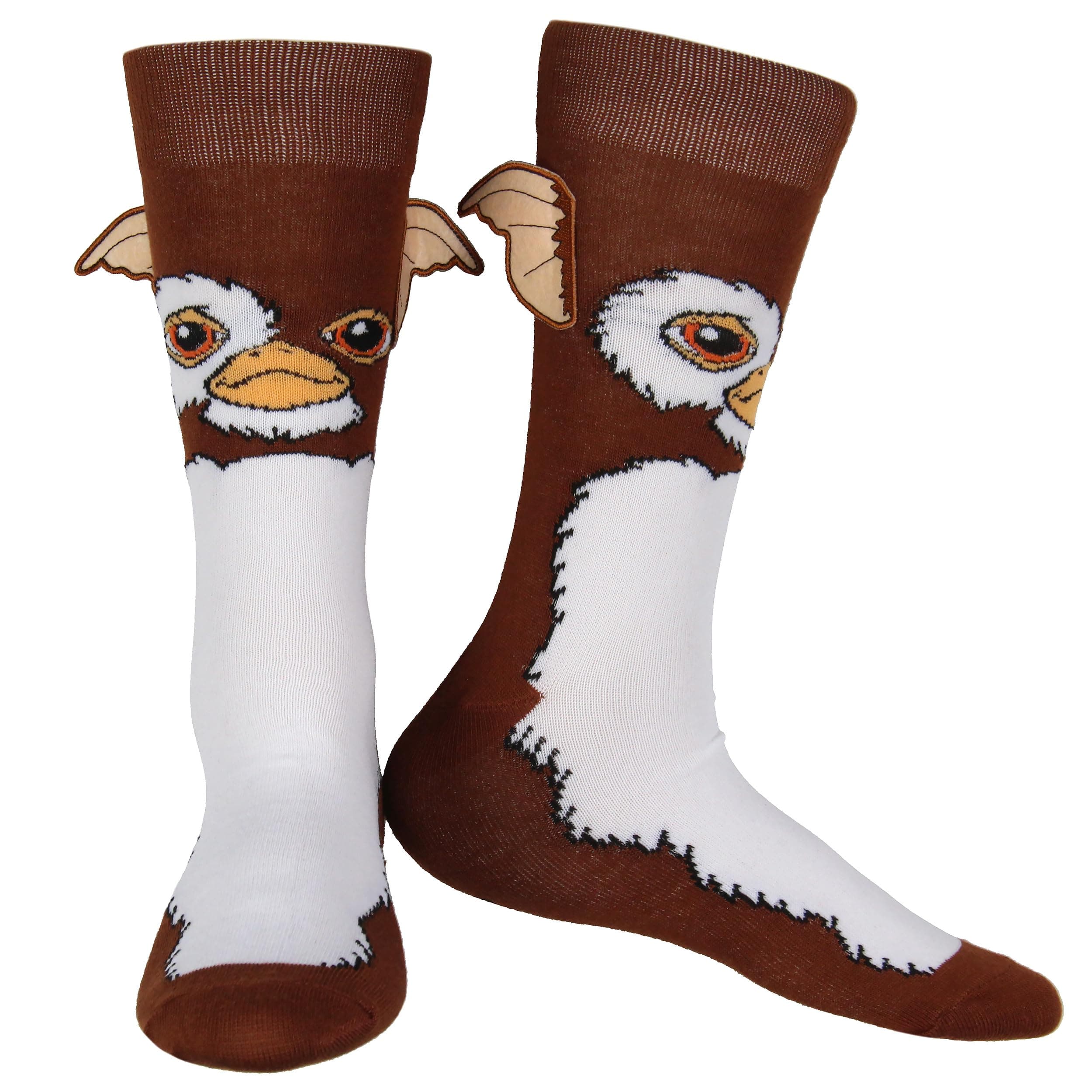 Bioworld Gremlins Gizmo - Calcetines elásticos para hombres y mujeres, diseño de personajes grandes, Marrón, Talla única