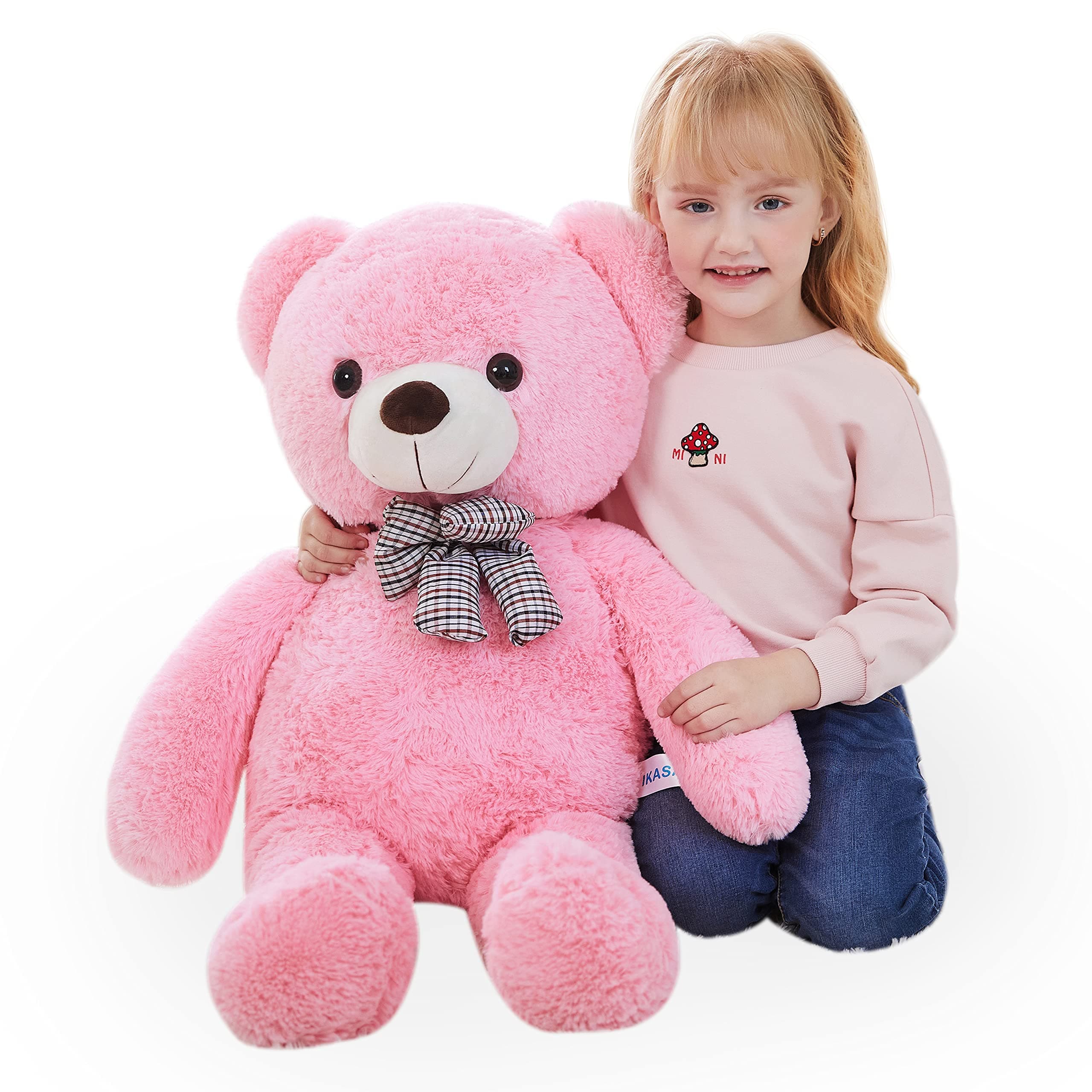 IKASA Giant Teddy Bear Stuffed Animal,Large Soft Toys Cute Plush Toy,Jumbo Big Oversized Fat Bears Animals Huge Life Size,Gifts for Kids Girls Boys Childrens (Pink, 30 inches)