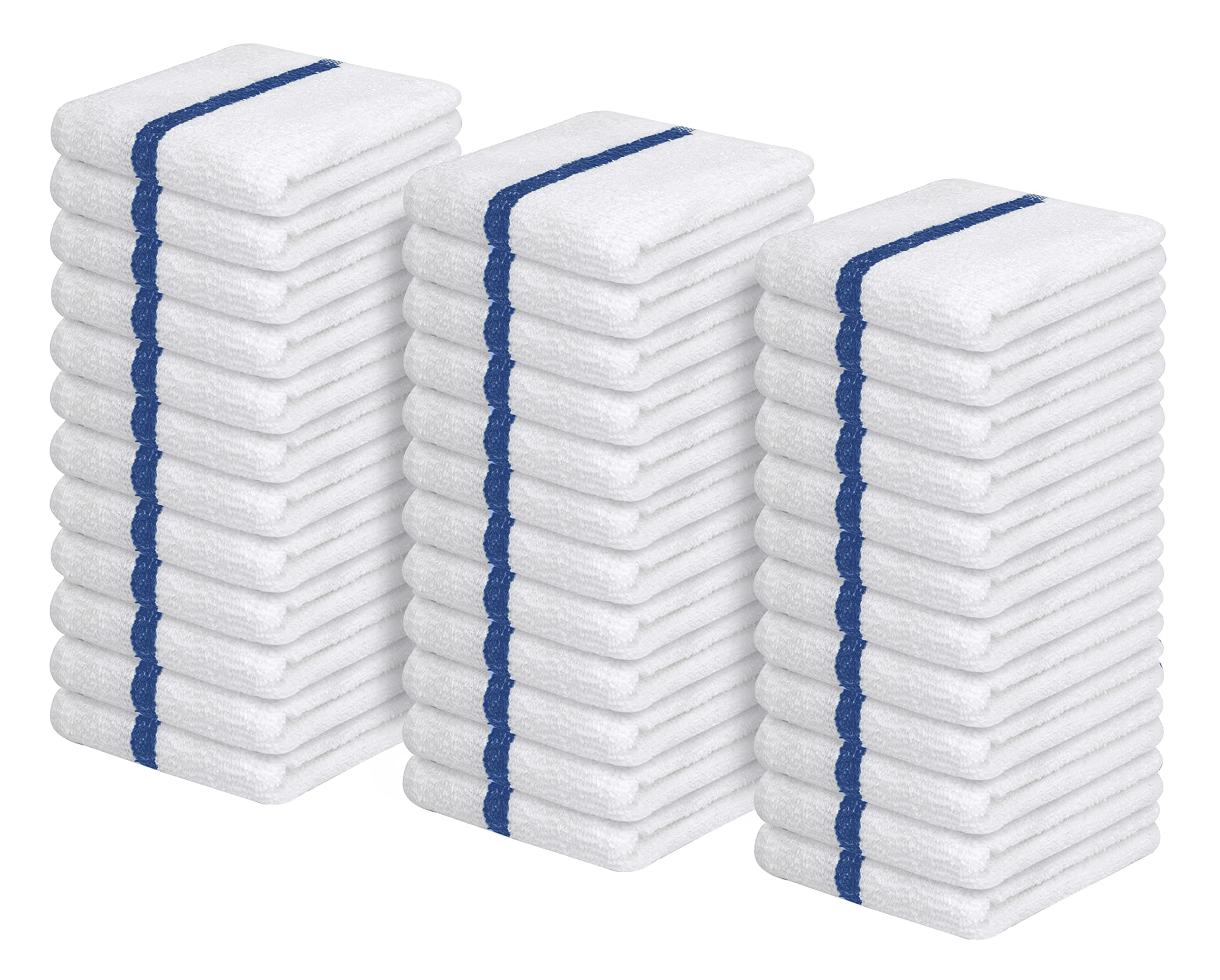 Avalon Towels Kitchen Bar Mop Towels (16x19, Value Pack of 36) - 100% Cotton Bar Cleaning Rag Towels - Bulk Towels for Cleaning Kitchen, Bars and Multipurpose (Blue)