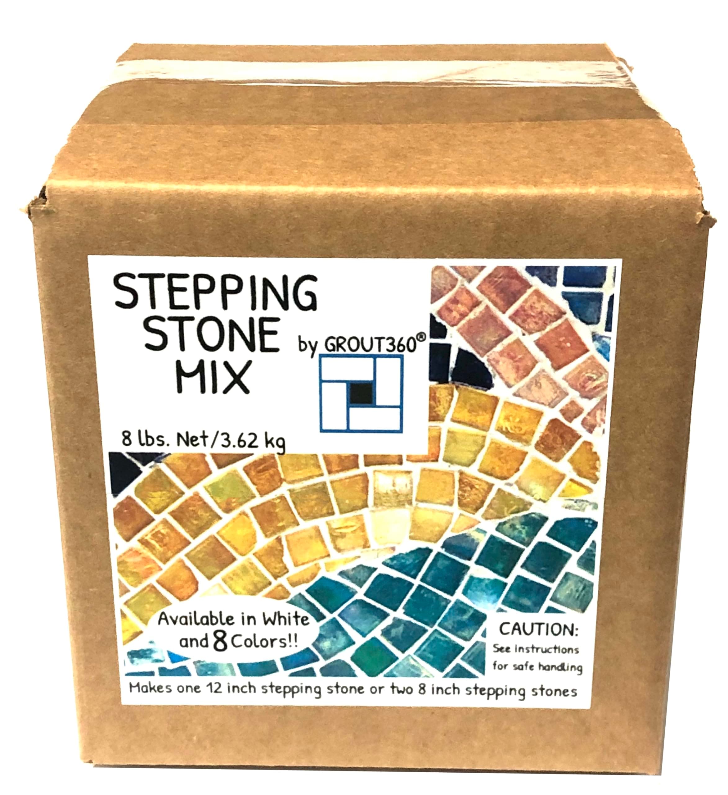 Grout 360 Premium Stepping Stone Mix - 8 Pound Box White Concrete Mixture
