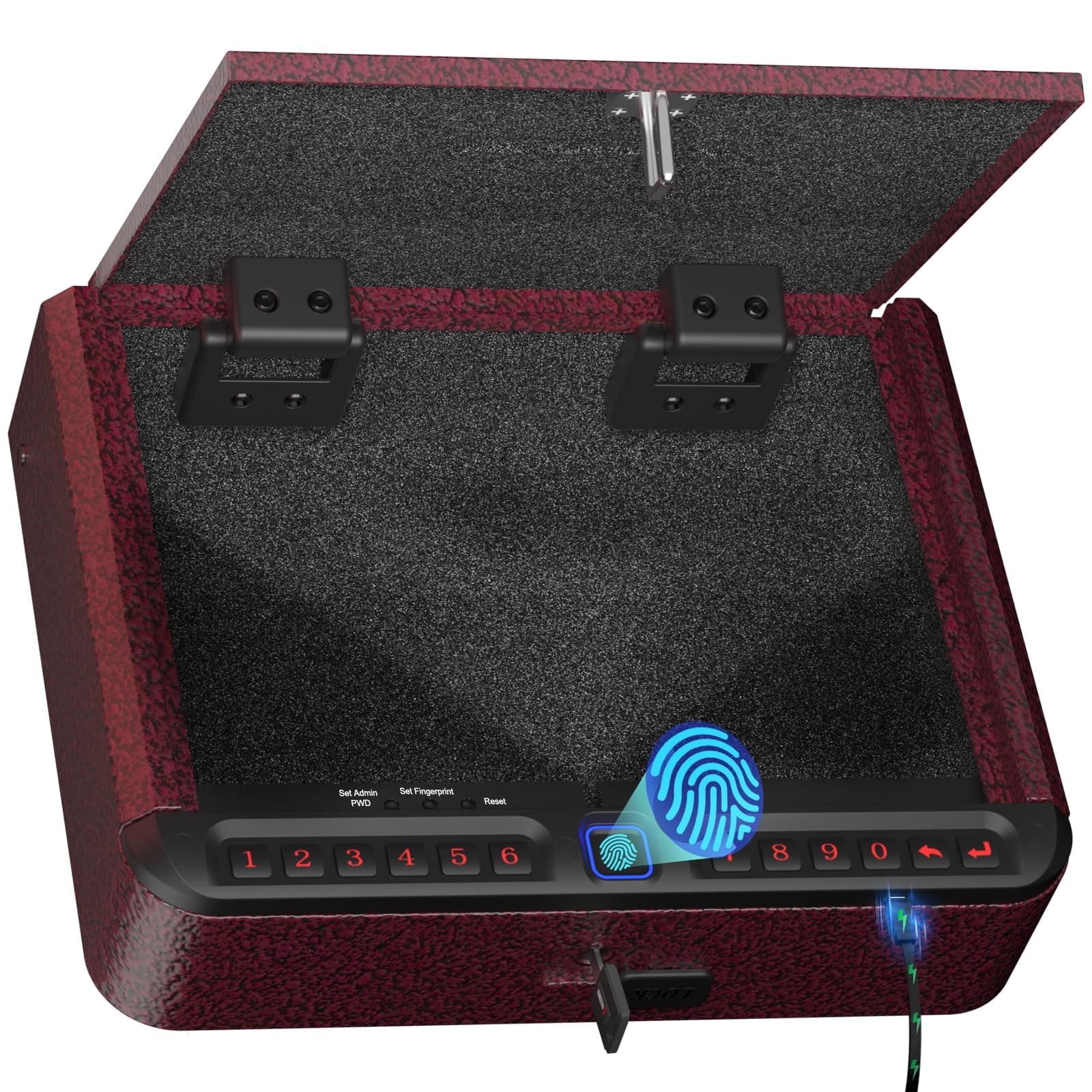 BILLCONCH Smart Gun Safe for Handgun with Fingerprint, App & Security Cable