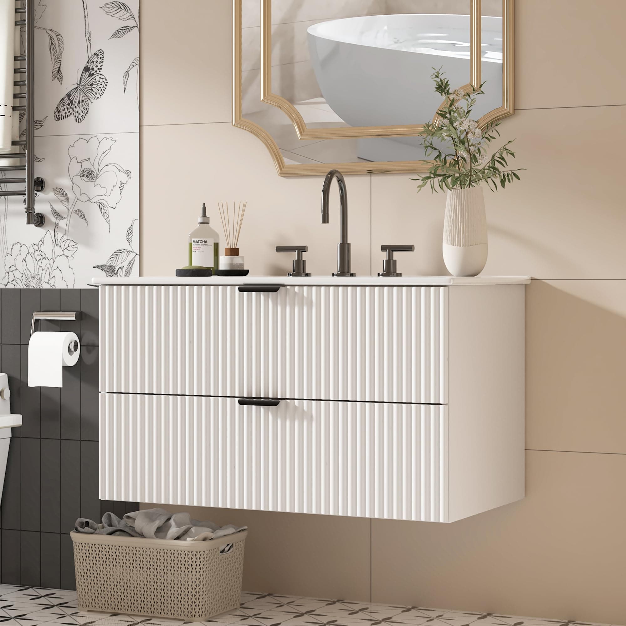 30 Inch Bathroom Vanity Cabinet with Sink ,Floating Bathroom Vanities