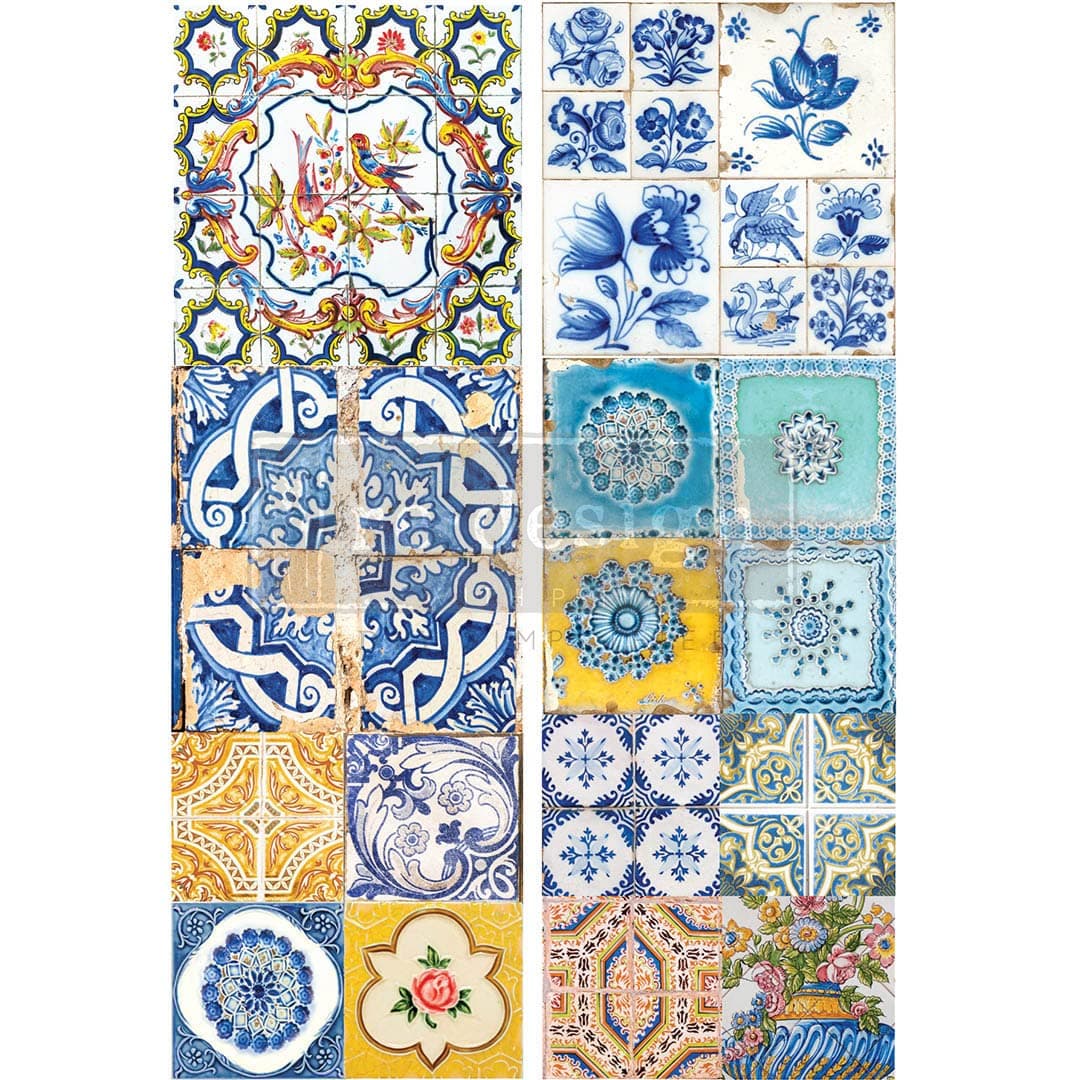 Redesign With Prima Decor Transfers® – Ceramic Tiles Ll – Total Sheet Size 24″x35″,Cut Into 2 Sheets 655350658090