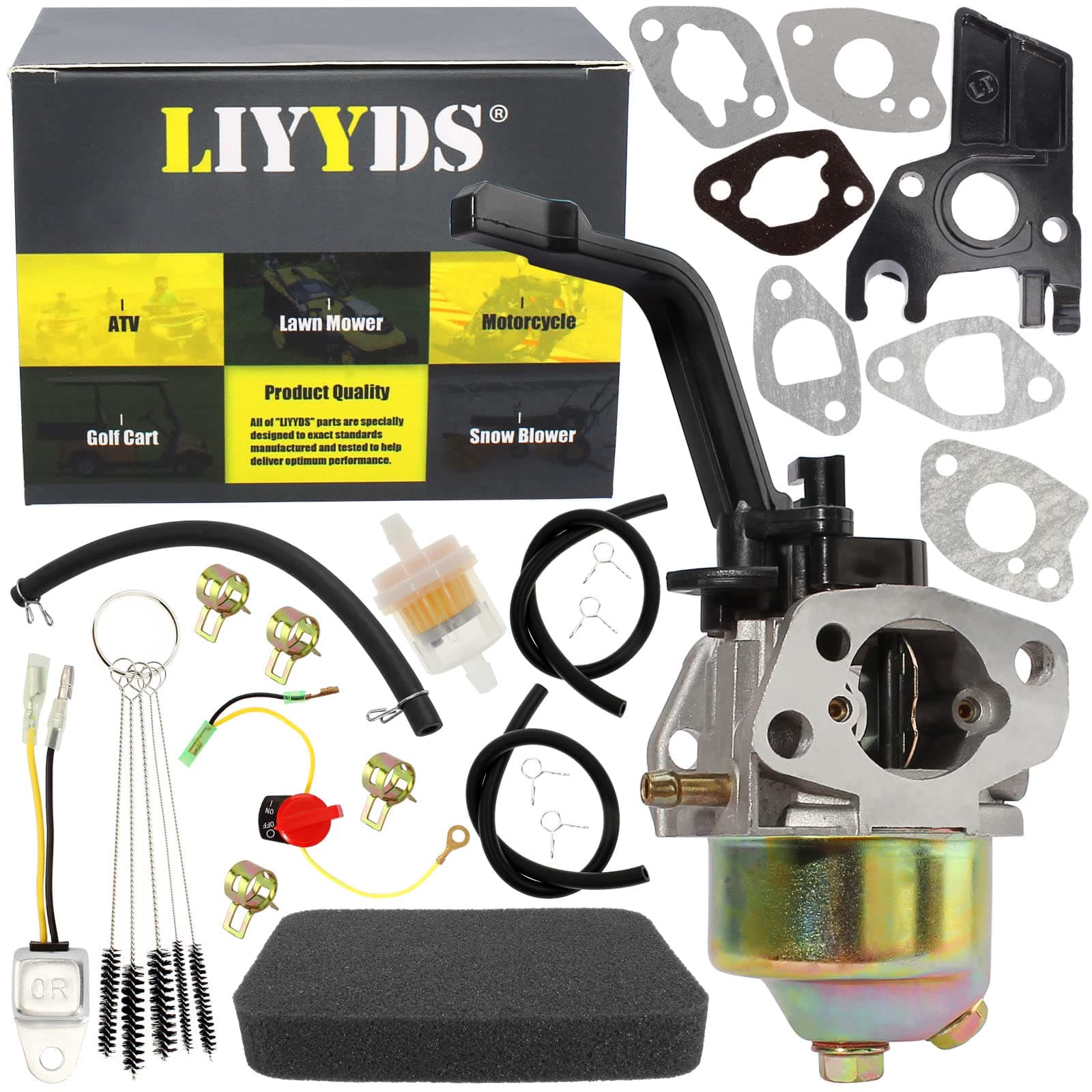 LIYYDS Carburetor Kit Compatible with Powermate 3000 3250 3750 4050 Watt 208cc 212cc 0068465SRV PC0103007 PM0103005 PM0103007 PM0123250 PM0143250 PM0542000 PM0542000.01 PMC103007 R210uretor