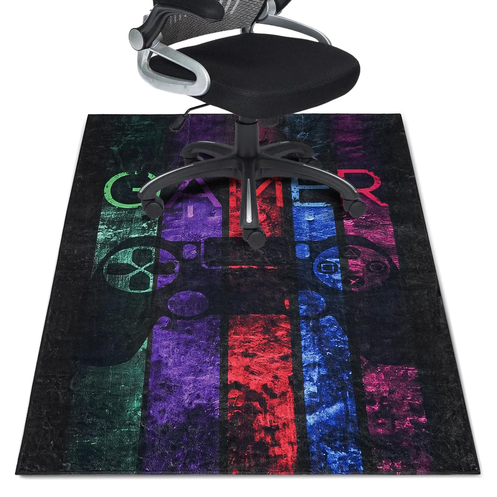 Gaming Chair Mat for Hardwood Floor 48"X 60" Office Rugs for Game Rolling Mats for Chair Gamer Computer Desk Chair Non-Slip Protector Mats for Hard Floor & Tile Floor Decor
