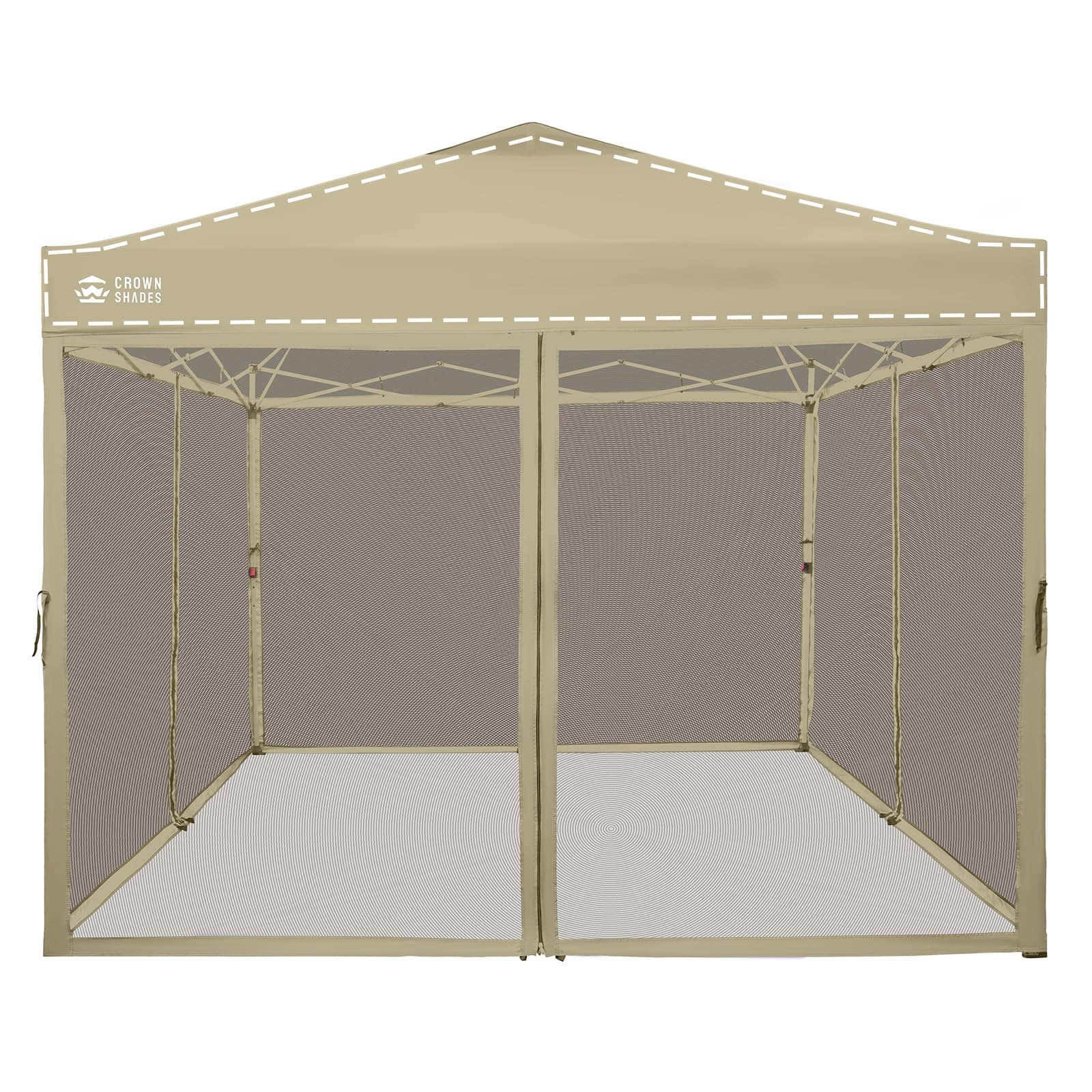CROWN SHADES Canopy Nettings 4 Pack for 10x10 Pop up Canopy, Canopy Tent Nettings Without top and Frame (4 Packs, Kahki)