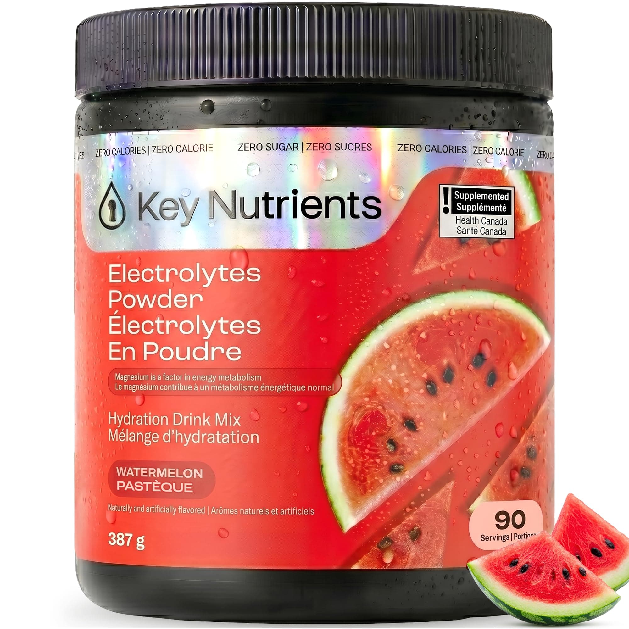 KEY NUTRIENTS Multivitamin Electrolytes Powder Sugar Free - Refreshing Watermelon Electrolyte Powder - Sodium & Energy Supplement - Hydration Powder - No Calories - 4.3 g x 90 Servings