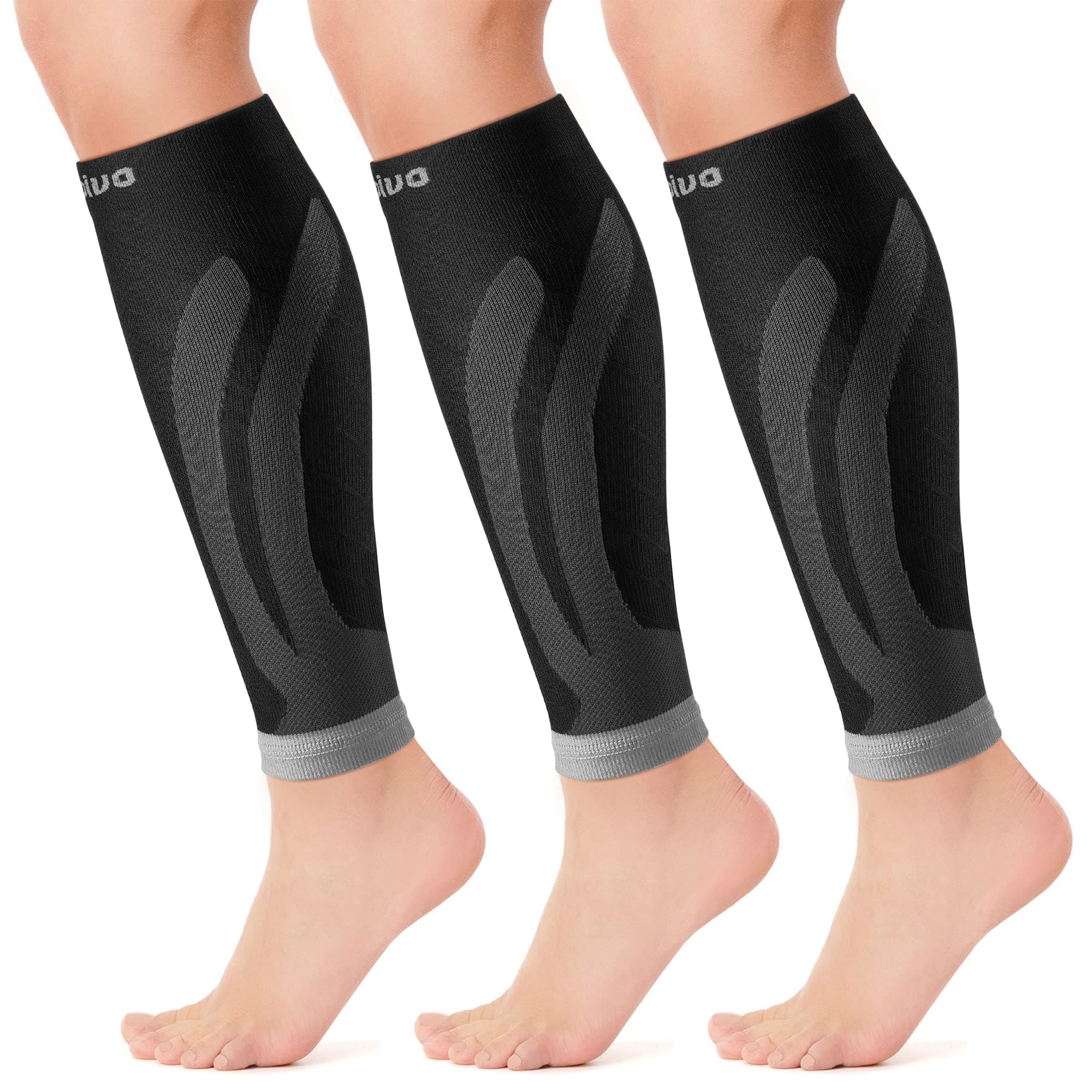 CAMBIVO 3 Pairs Calf Compression Sleeves, Breathable for Running & Recovery