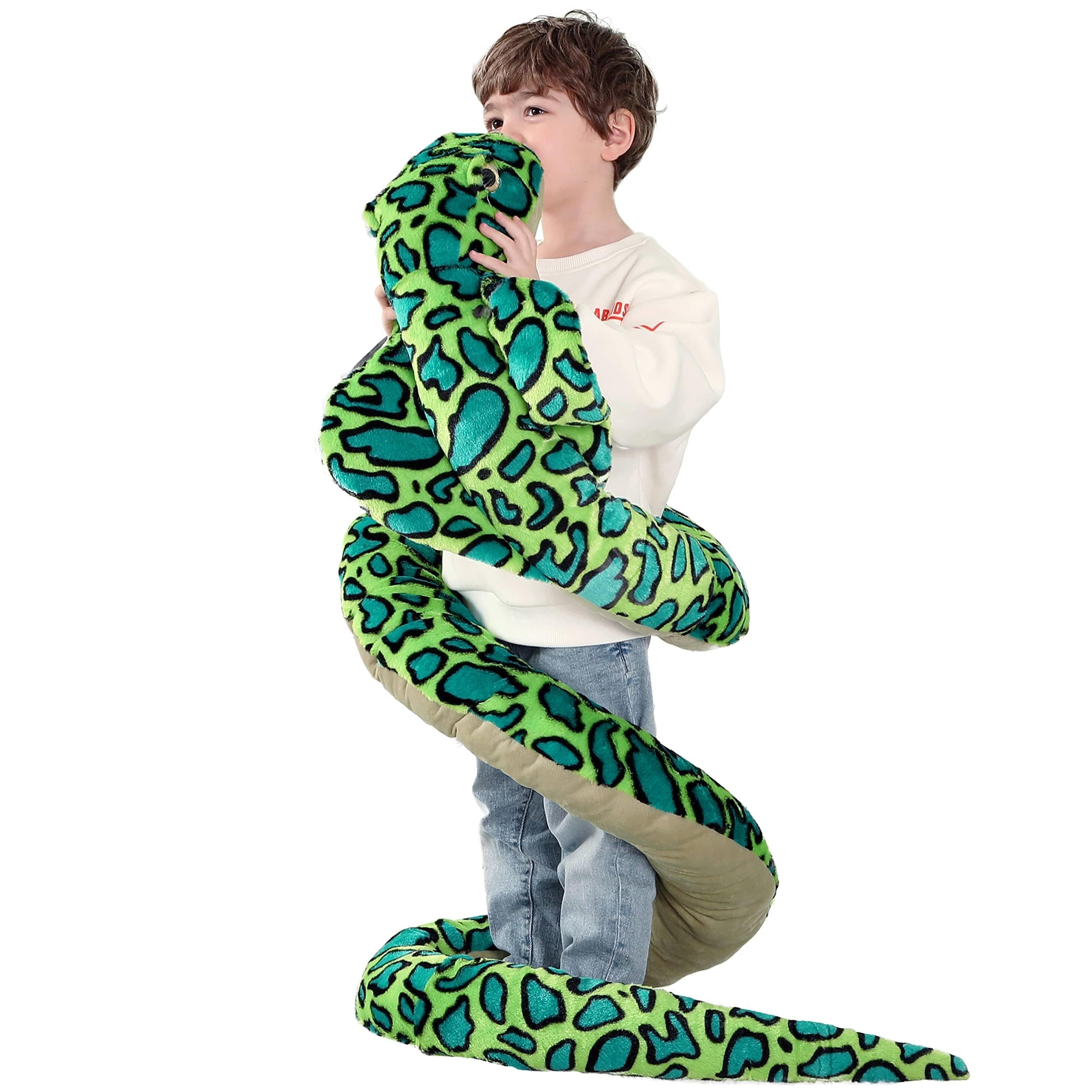IKASA 106" Giant Snake Stuffed Animal, Super Soft, Zipper-Free Plush