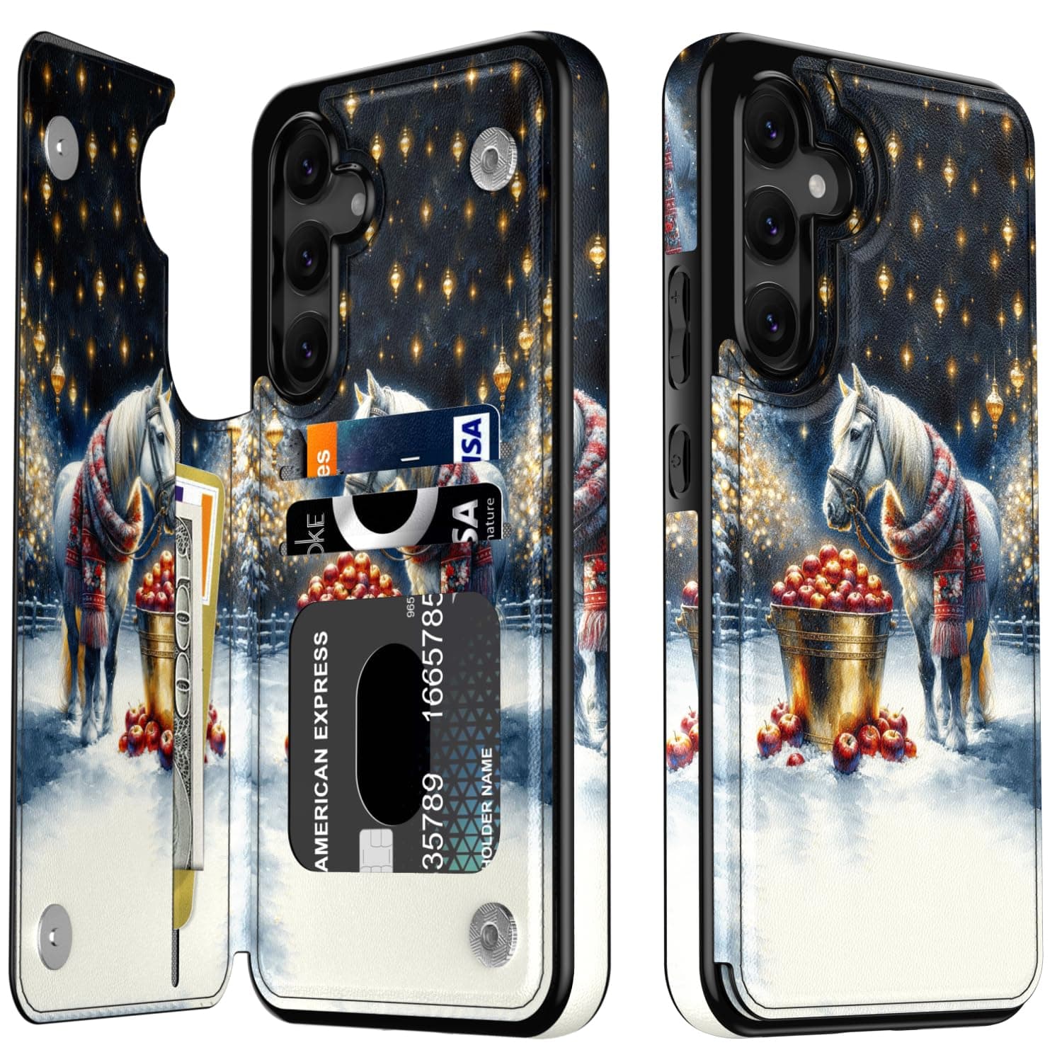 LETO for Samsung Galaxy S24 Wallet Case, Flip Folio Leather Kickstand