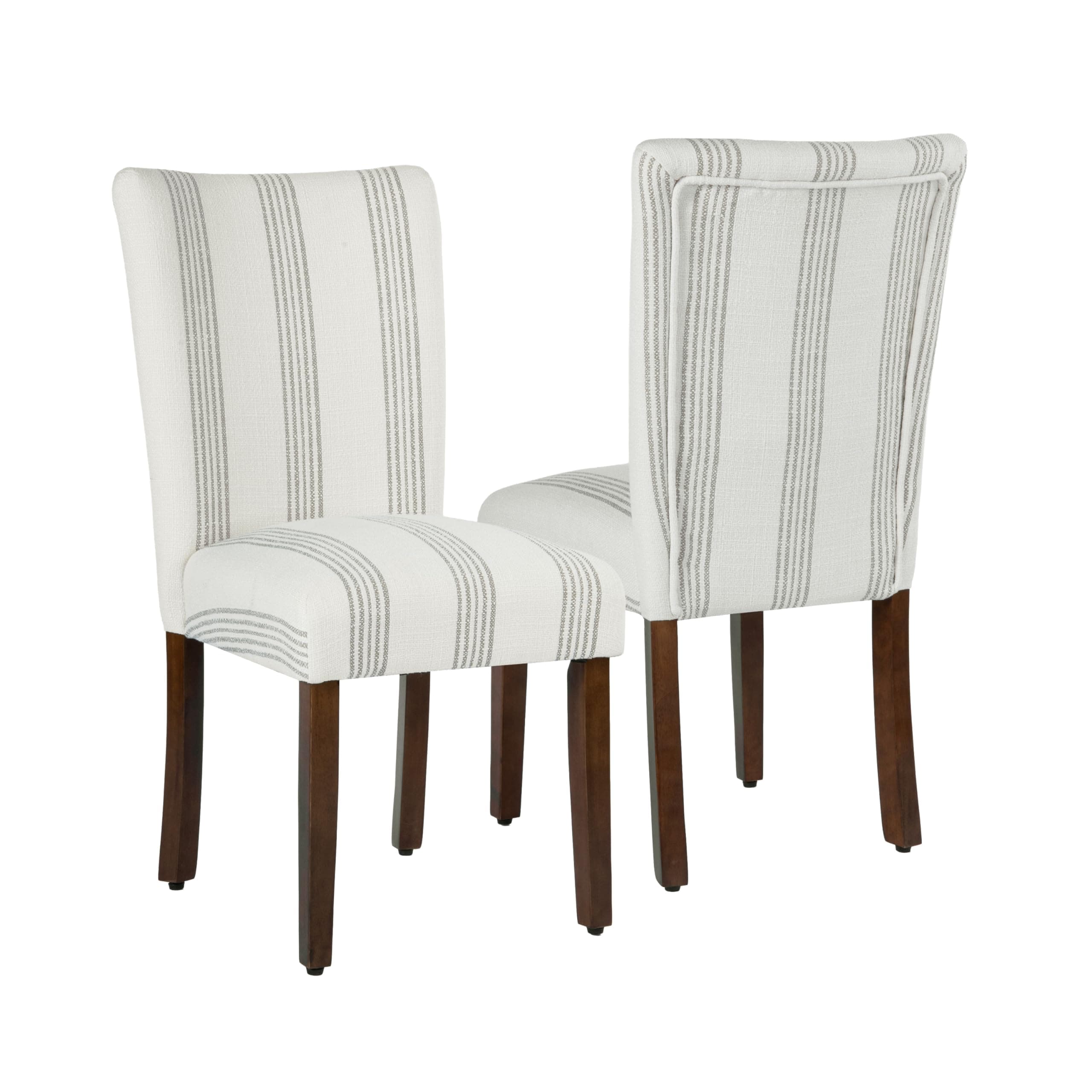 HomePop Classic Parsons Dining Chair- Brown Stripe (Pack of 2)