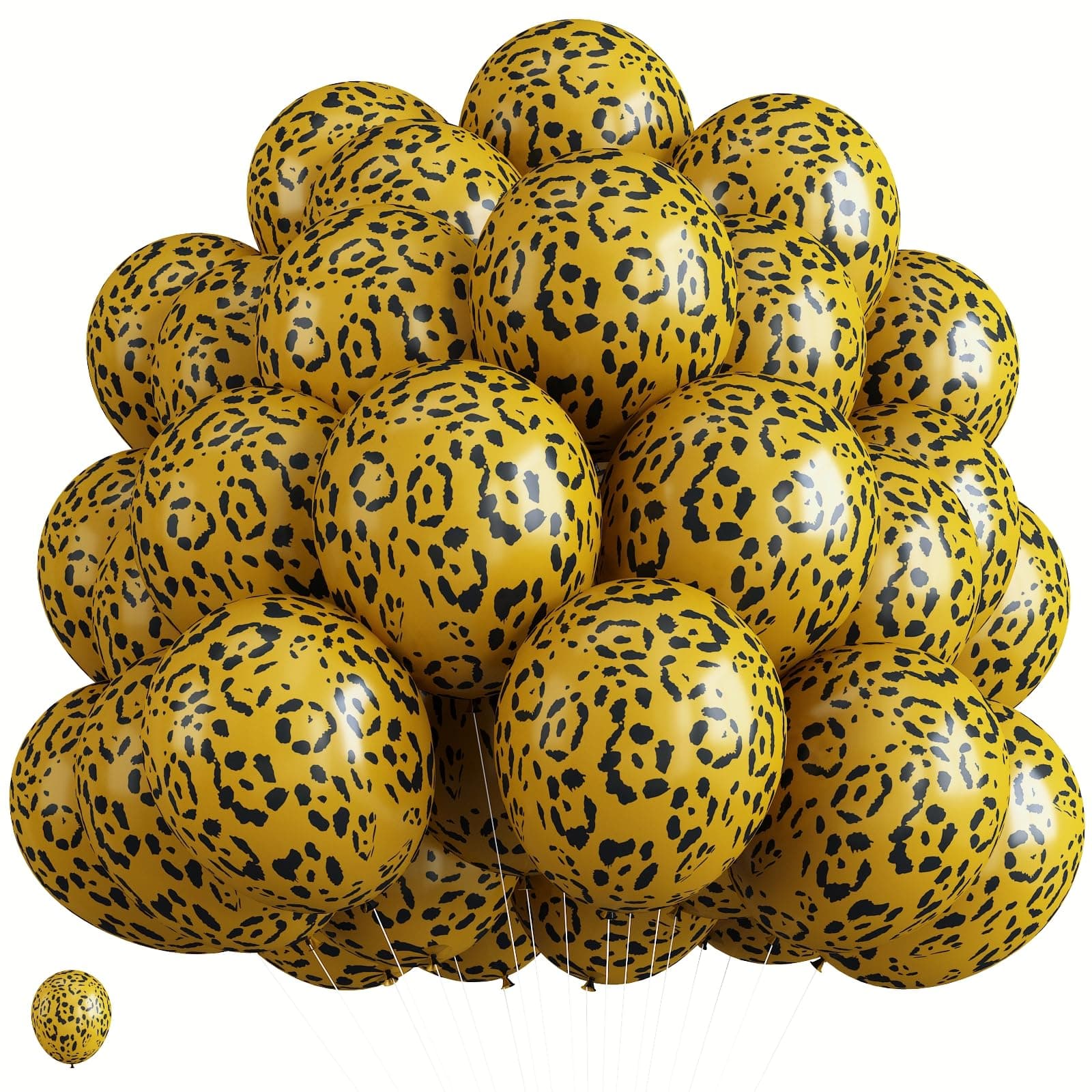 Gold Cheetah Print Balloons, 12 Inch Safari Animal Leopard Print Latex Helium Balloons Jungle Animal Decorations for Kids Wild Wildlife Cheetah Zoo Baby Shower Birthday Theme Party Decorations