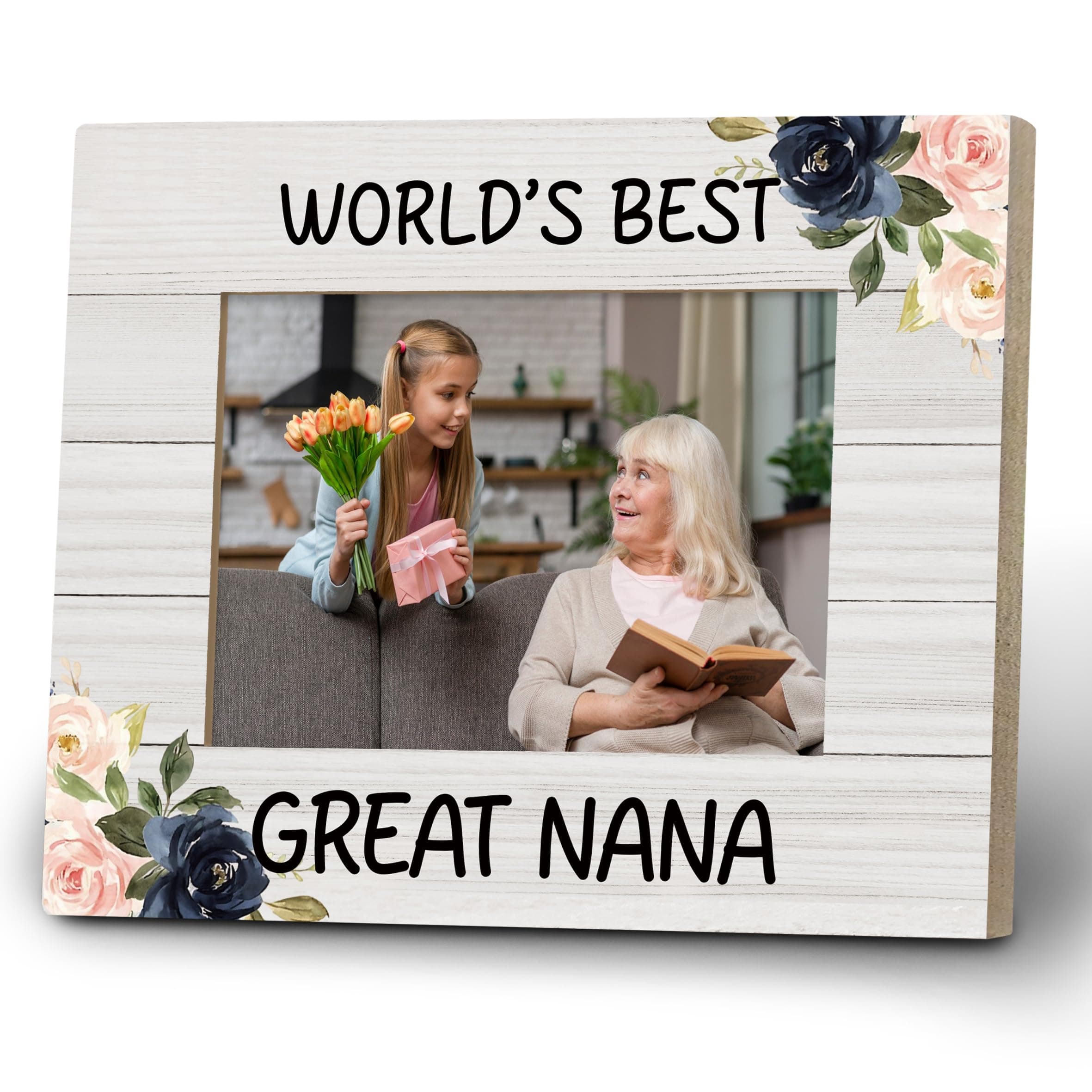 KTYHD Great Nana Gifts Picture Frame, World's Best Great Nana Wooden Photo Picture Frame 4x6, Great Grandmother Baby Announcement,Great Grandmother to Be Gifts Home & Kitchen