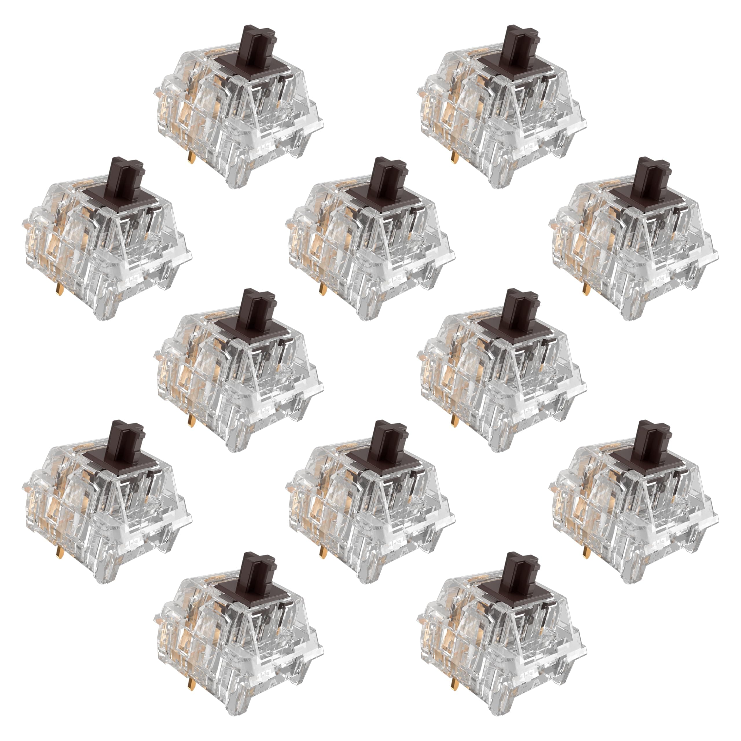 Zhouwang 108 Pcs Crystal Brown Tactile Mechanical Keyboard Switches Kit