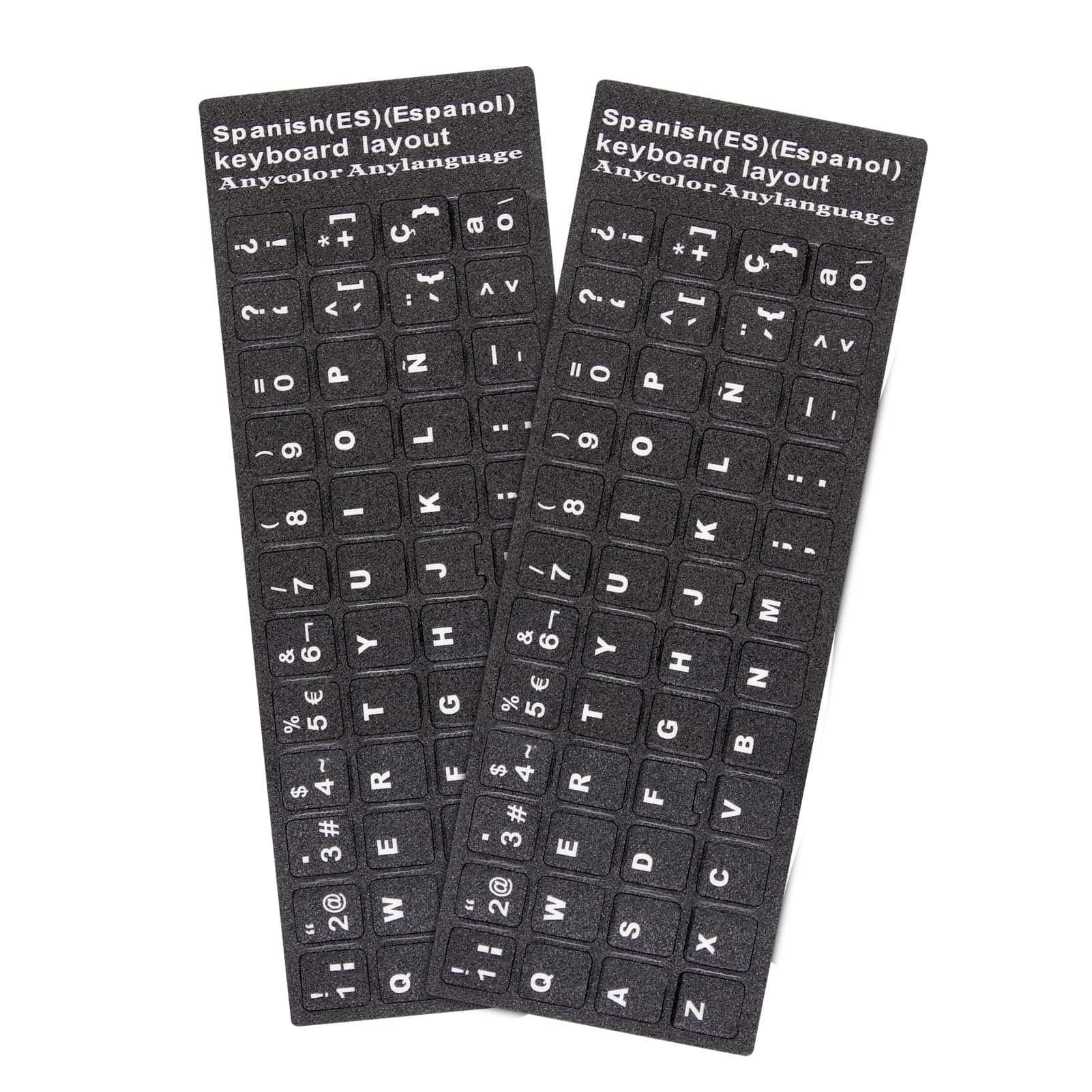 2PCS Spanish Keyboard Stickers, Letter Stickers, Keyboard Letter Replacement Stickers, Notebook Keyboard Stickers, Computer Keyboard Stickers, Keyboard Key Replacement Stickers