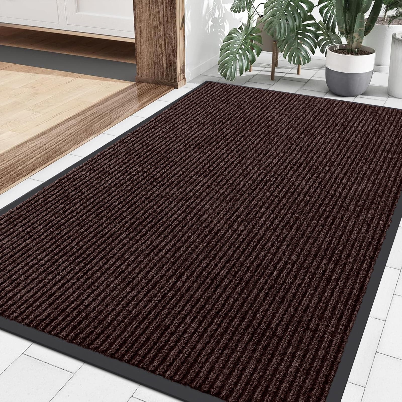 OLANLY Front Door Mat Indoor Outdoor Low Profile Non Slip Welcome Mat