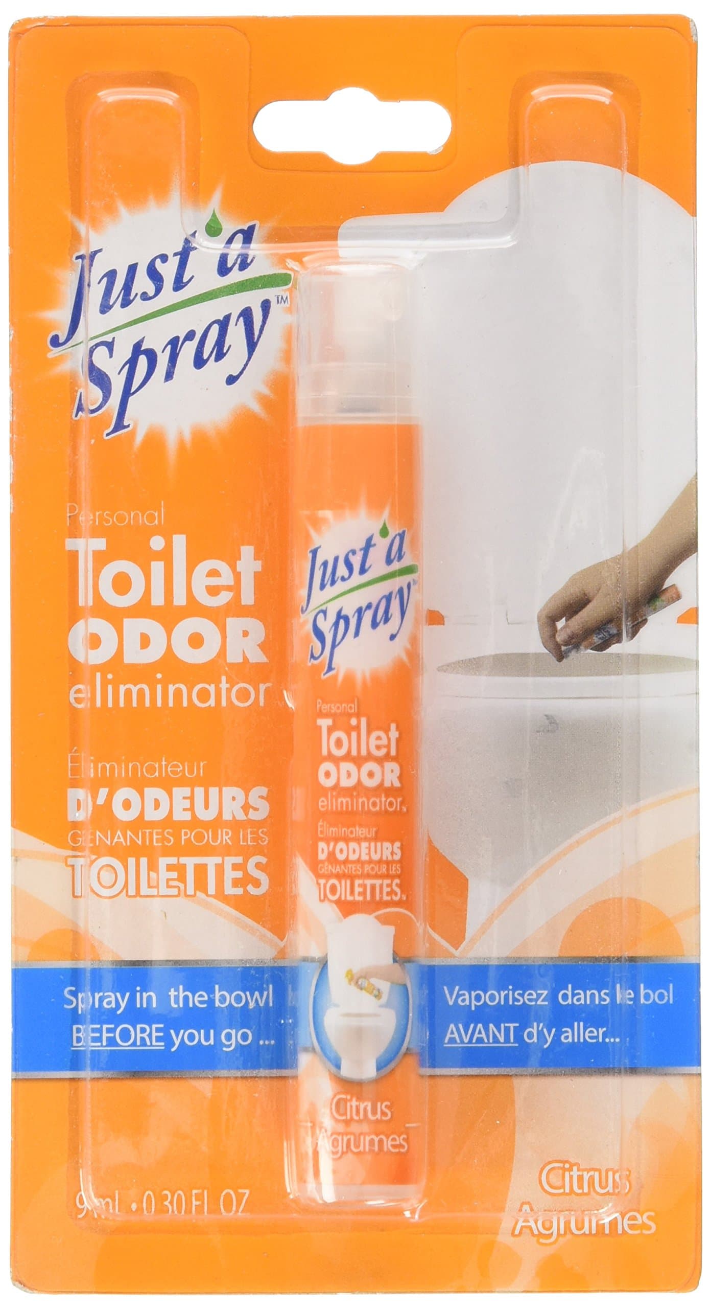 Just'a Spray Before You Go Toilet Odor Eliminator, Citrus, 9 ml, Poop Spray | Just a Spray