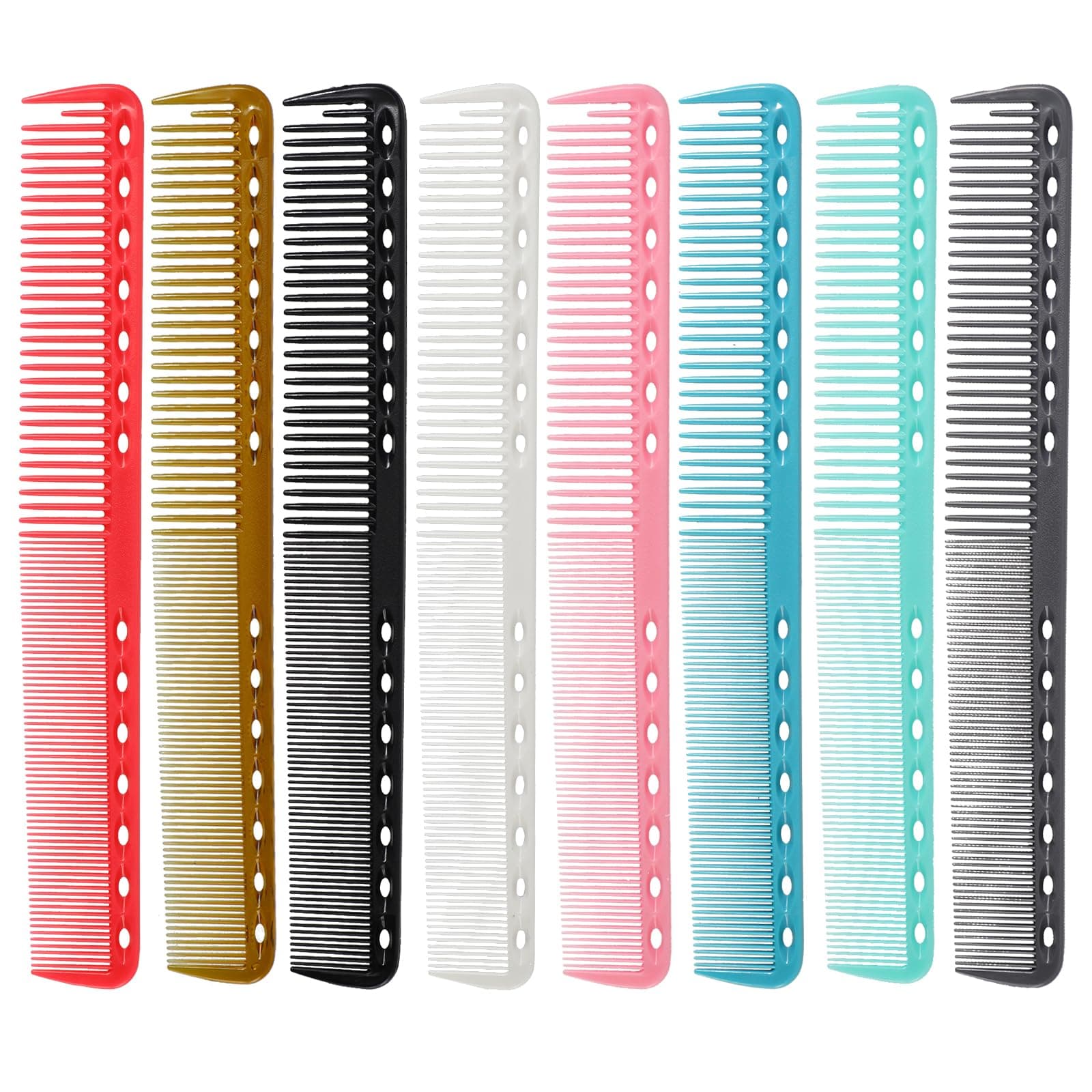 8 PCS Hair Cutting Comb, Professional Carbon Combs for Hair Stylist, Multi-Function, Suitable for Salon Men and Women Haircut (Multiple Colors)