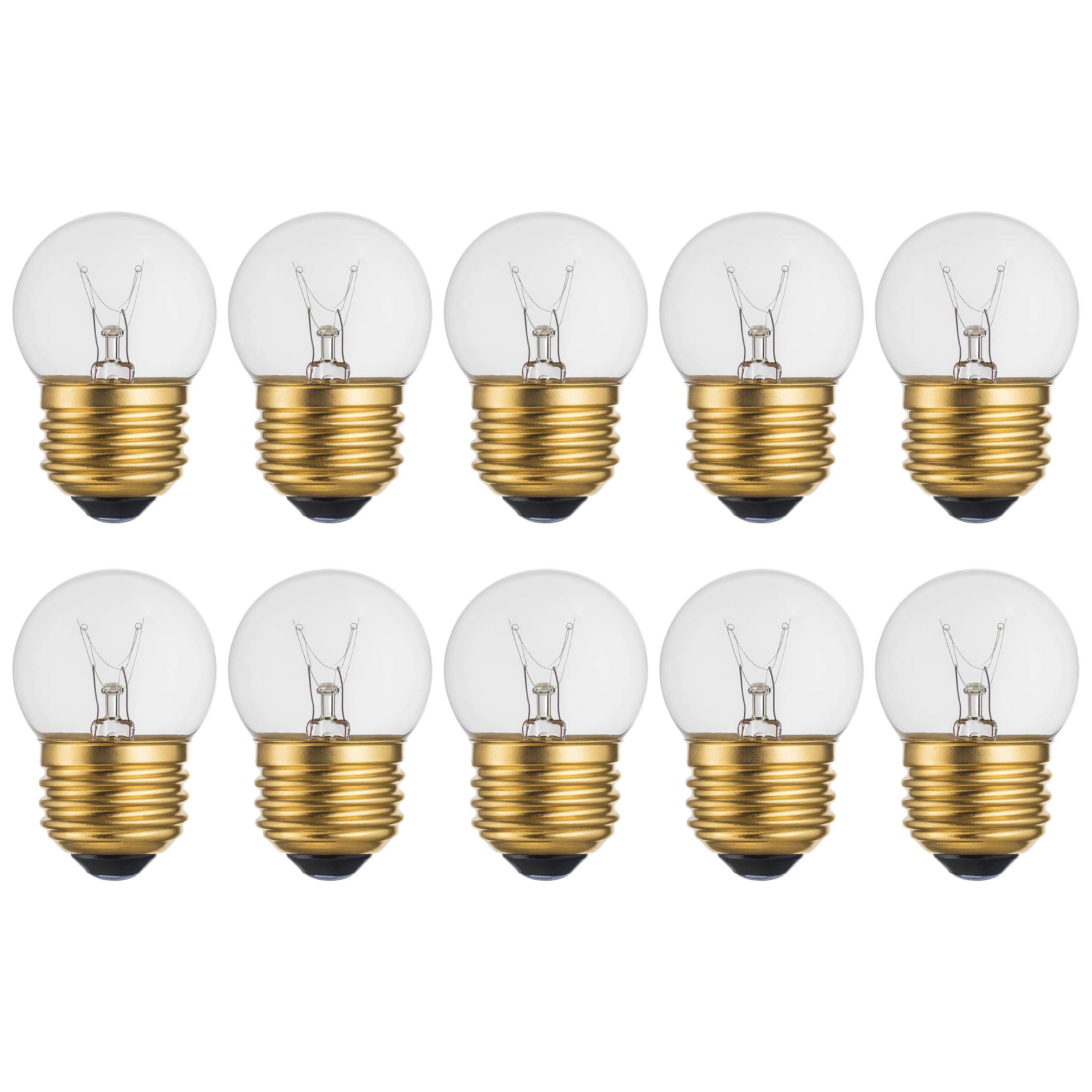 OHLECTRIC 10 Pack - S11 Ceramic White Night Light Bulbs | Dimmable | 7.5W Incandescent Light Bulb with E26 Medium Base | 40 Lumens Brightness | 2700K Warm White Light for Home Illumination.