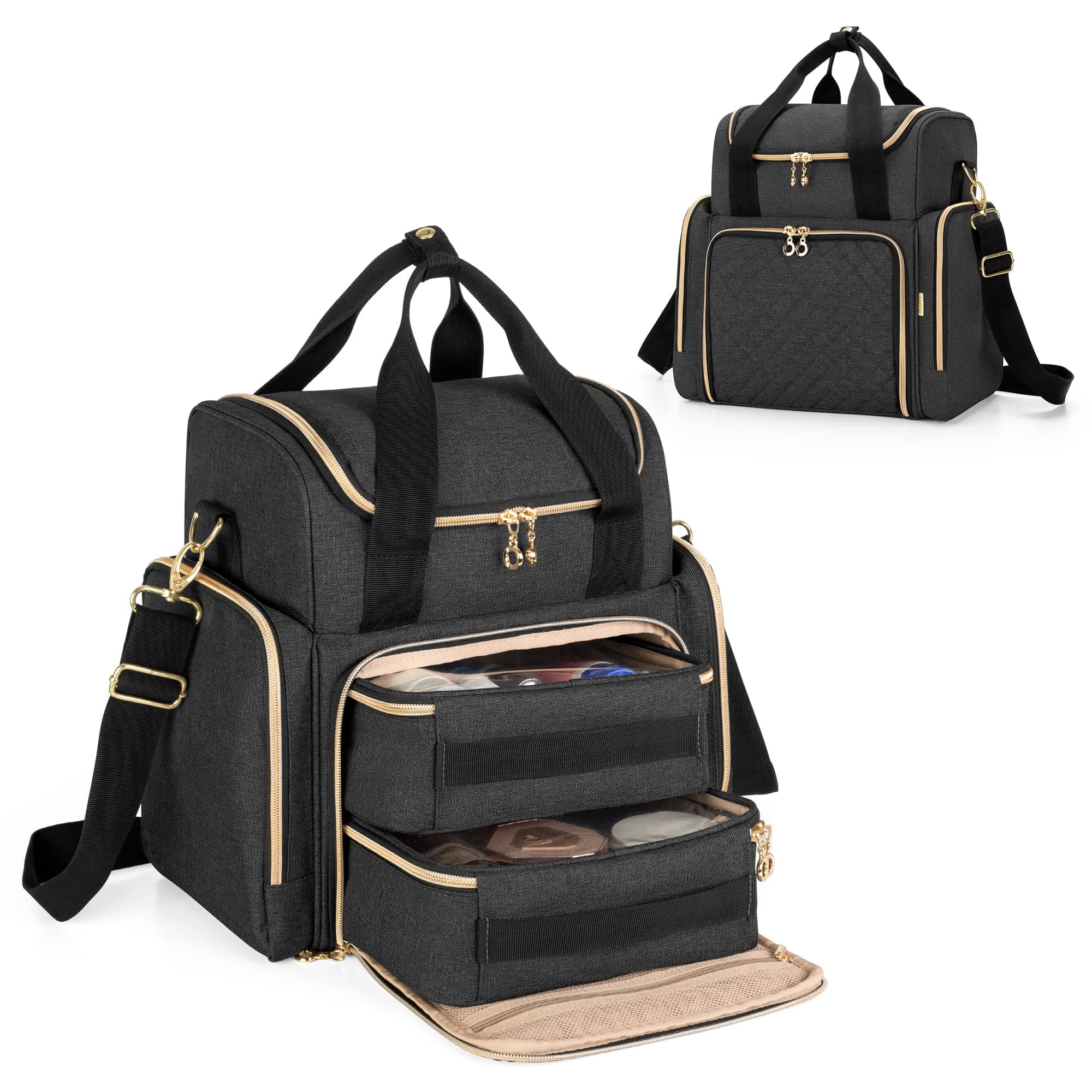 Luxja Travel Makeup Bag, Black