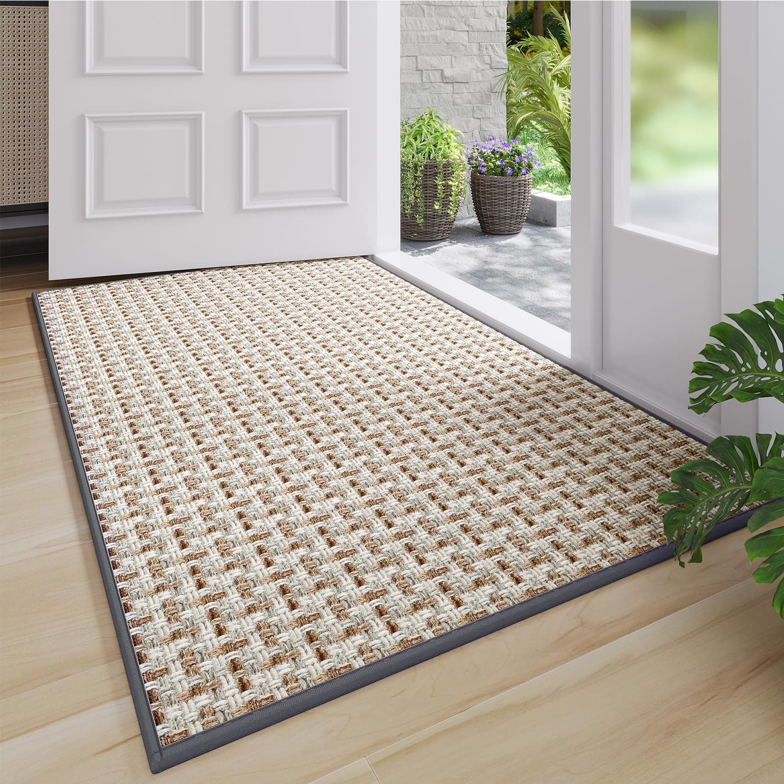 YDKGL Front Door Mat Indoor Entrance Non Slip Entry Doormat Gray 24"x35"