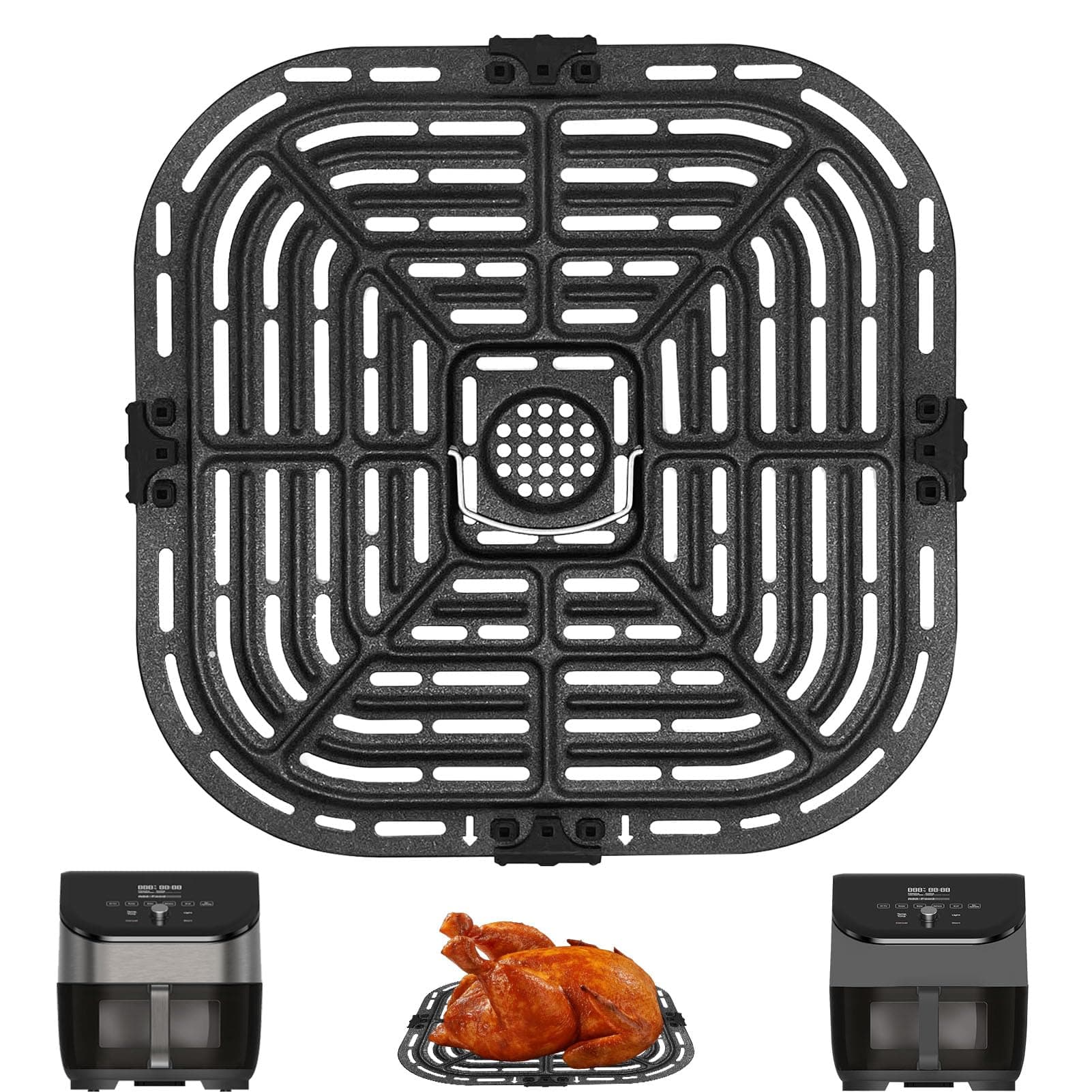 Air Fryer Replacement Tray for Instant Vortex Plus 6QT Clear Cook instant pot,Reusable Replacement Heat,Original Replacement Air Fryer Grill Plate Pan Crisper Plate Tray,Dishwasher Safe