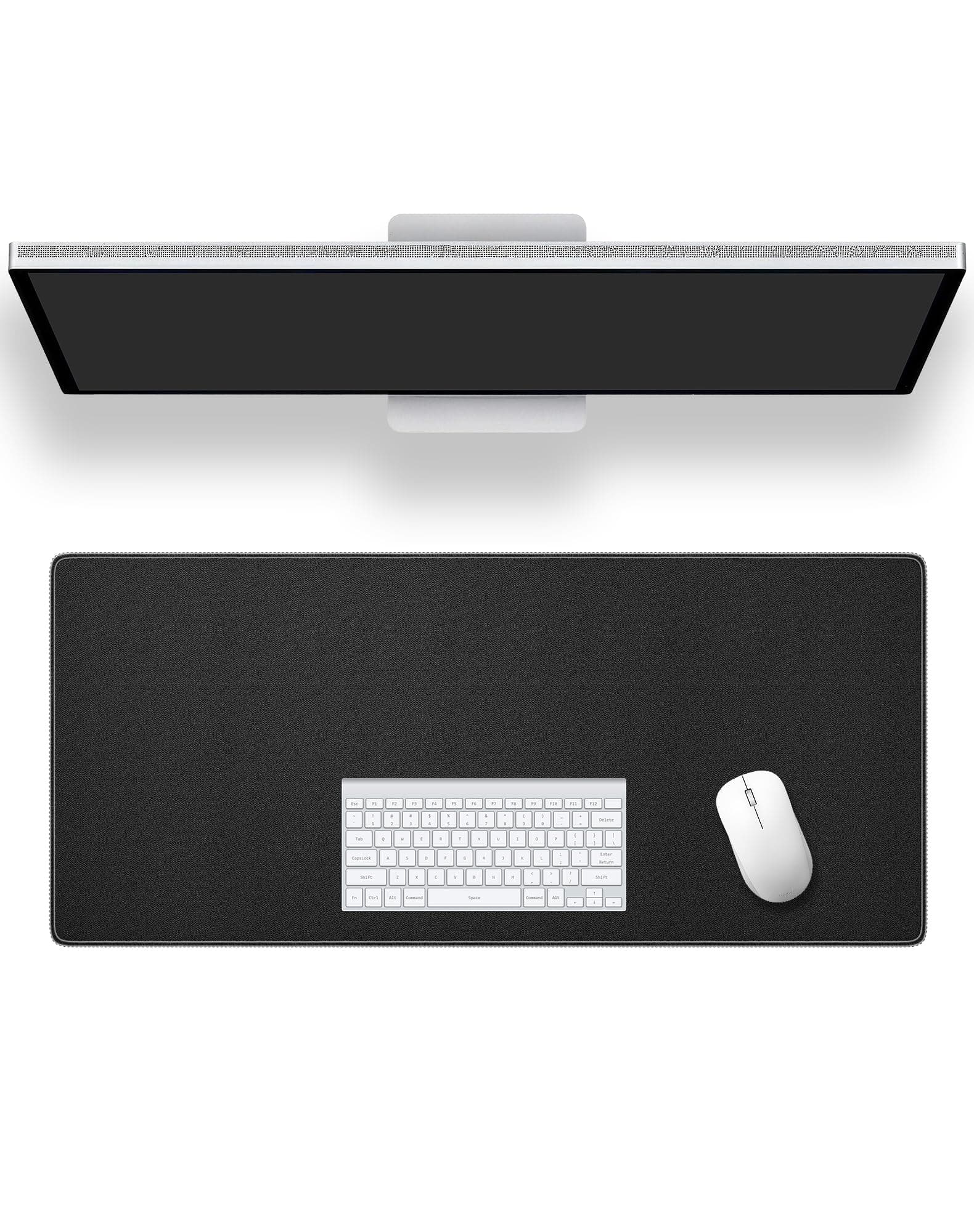 ALOANES Mouse Pad with Stitched Edge, Premium-Textured Mouse Mat, Non-Slip Rubber Base Mousepad for Laptop, Computer & PC,Desk Mat for Gamer, Office & Home,Black(30cm x70cm x0.35cm)