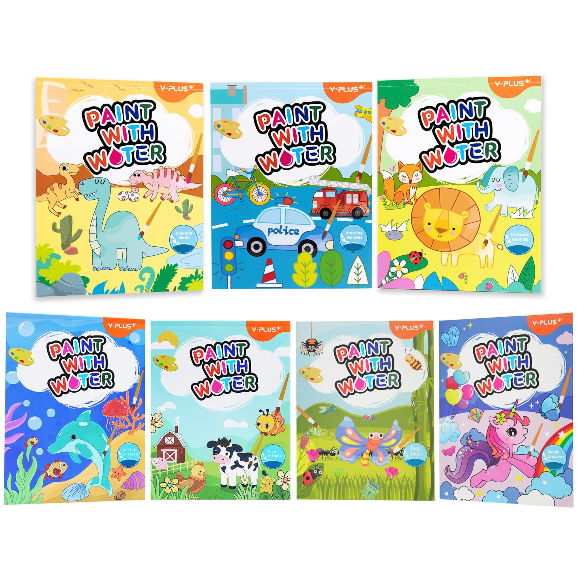 YPLUS Paint with Water Books for Kids, Painting Kit for Kids 3-8, 7 Themes