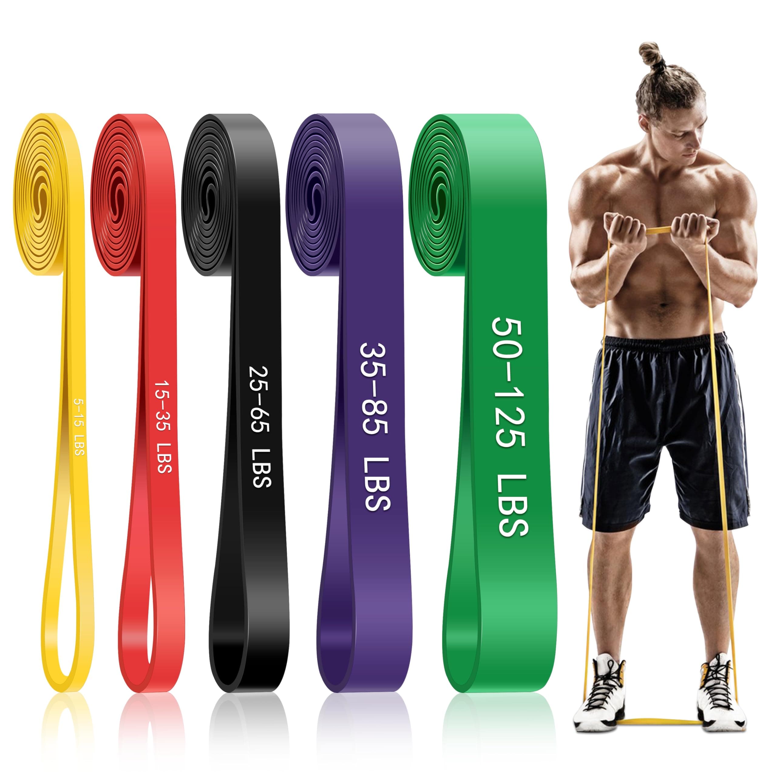 5-Level Resistance Bands for Working Out, Pull Up Assistance Bands