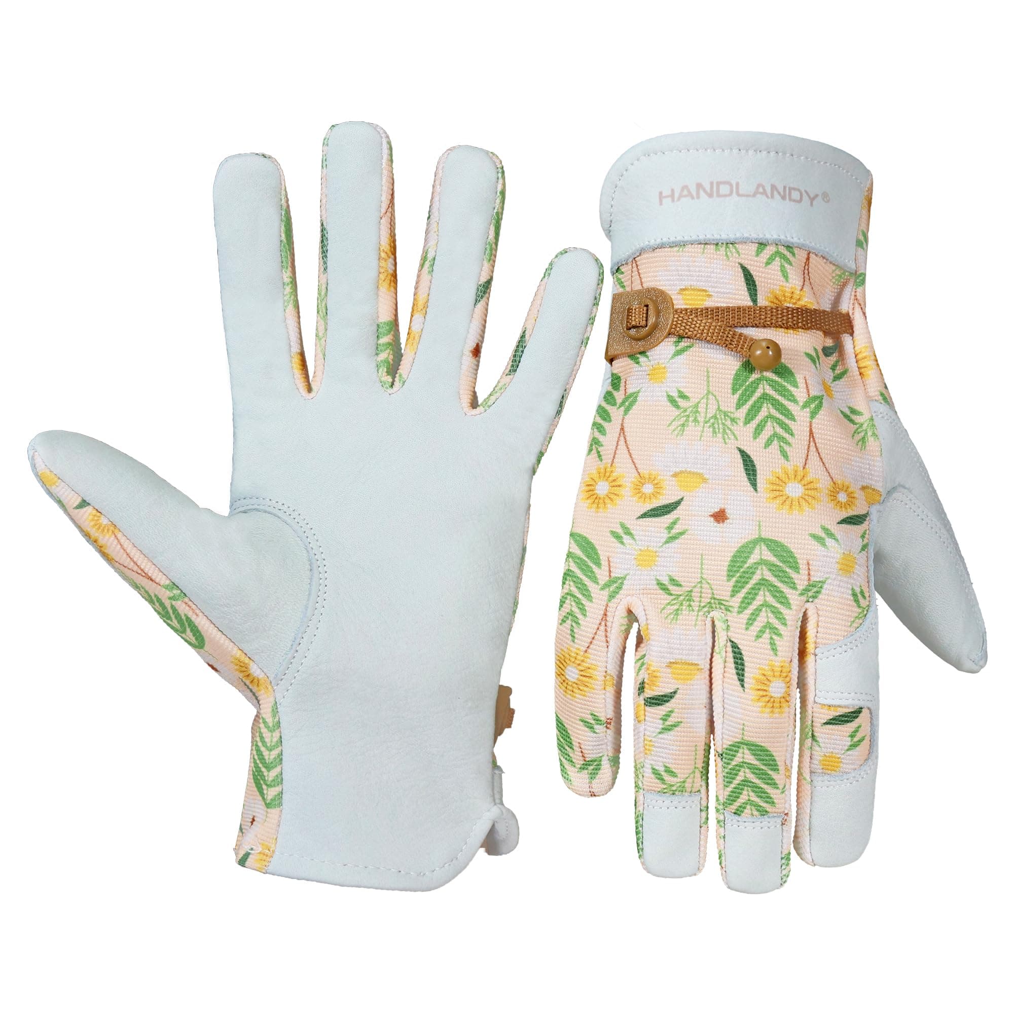 HANDLANDY Gardening Gloves for Women, Breathable Ladies Thorn Proof Leather Garden Yard Gloves Best Gift for Gardeners