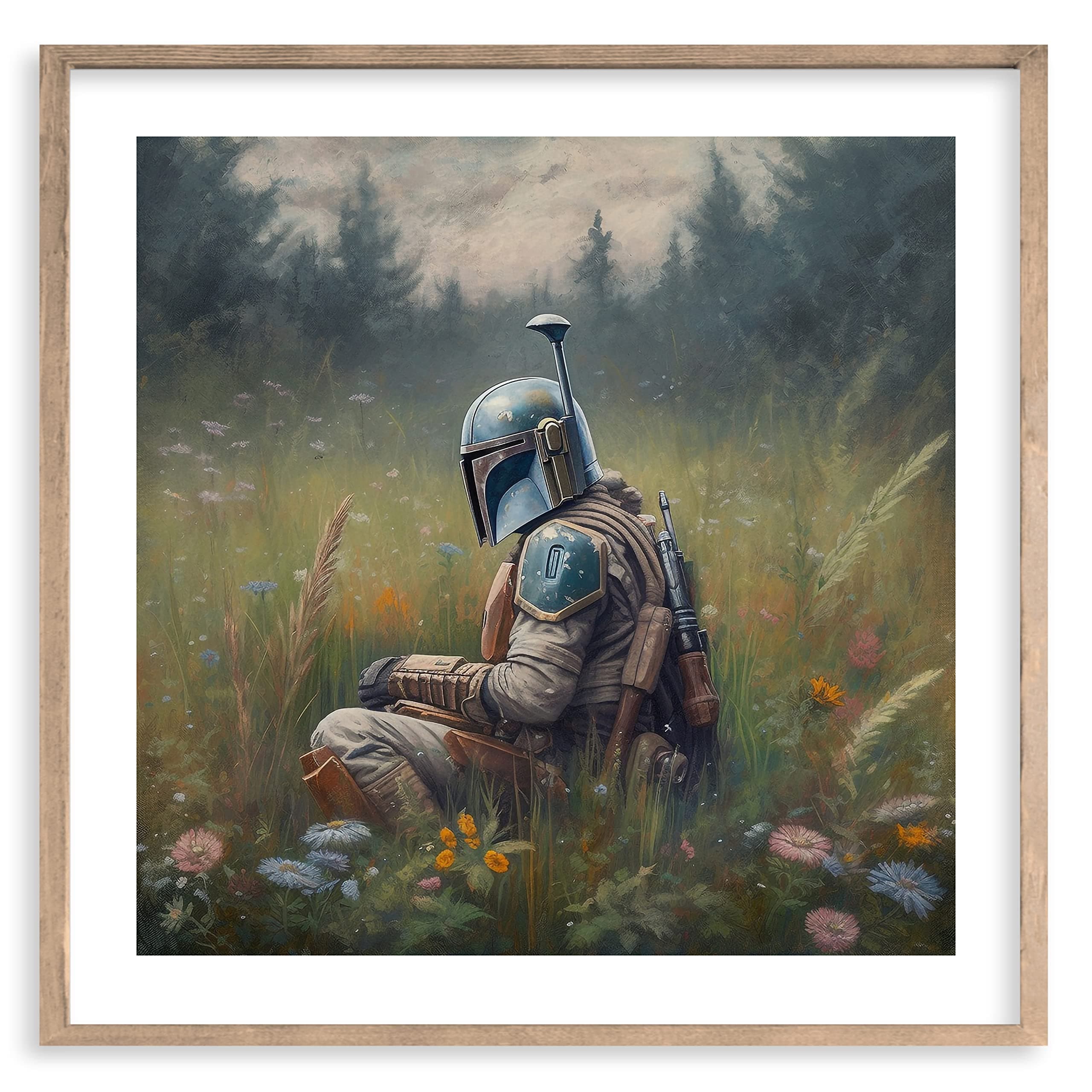 Star Wars Vintage Style Art Prints for Wall Decor - Premium Giclee for Home Decor - Aesthetic Antique Floral Oil Painting Style Wall Artwork Poster Decoration, Ready to Frame
