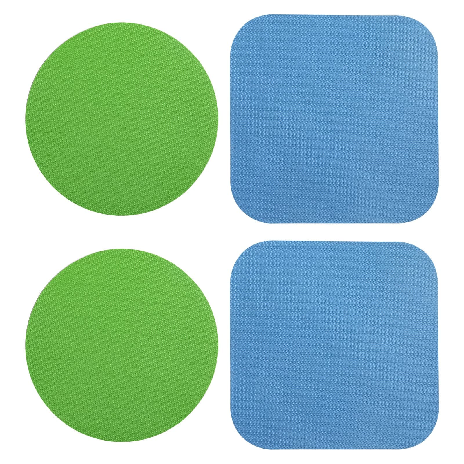 LUTER 4pcs Jar Opener, Rubber, Multi-function Silicone Bottle Opener for Seniors with Weak Hands Lid Cap Gripper Pads Kitchen Coasters Gadgets(Light Blue, Green)
