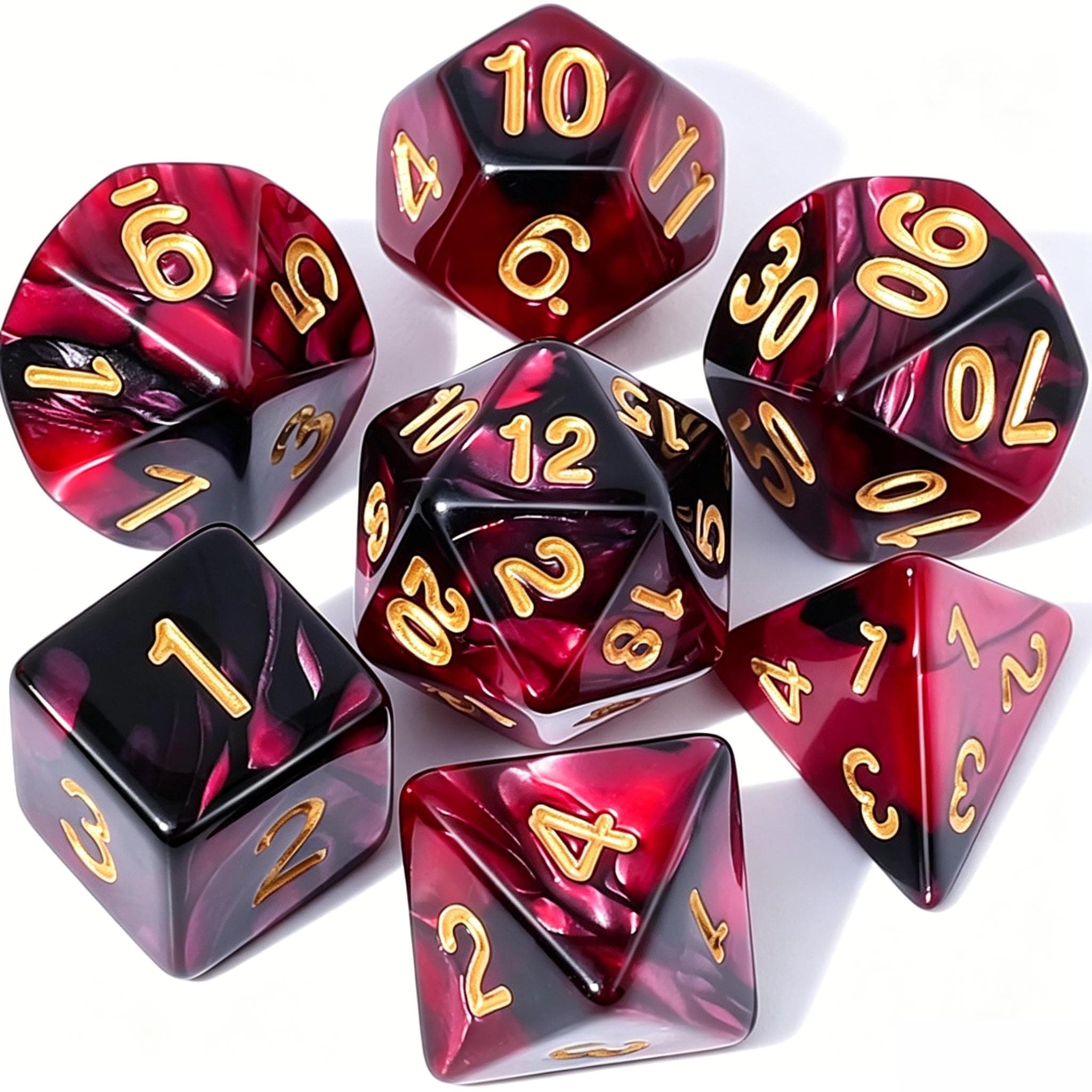 CiaraQ 7pcs Polyhedral Dice Set for Dungeon and Dragons MTG Table Games
