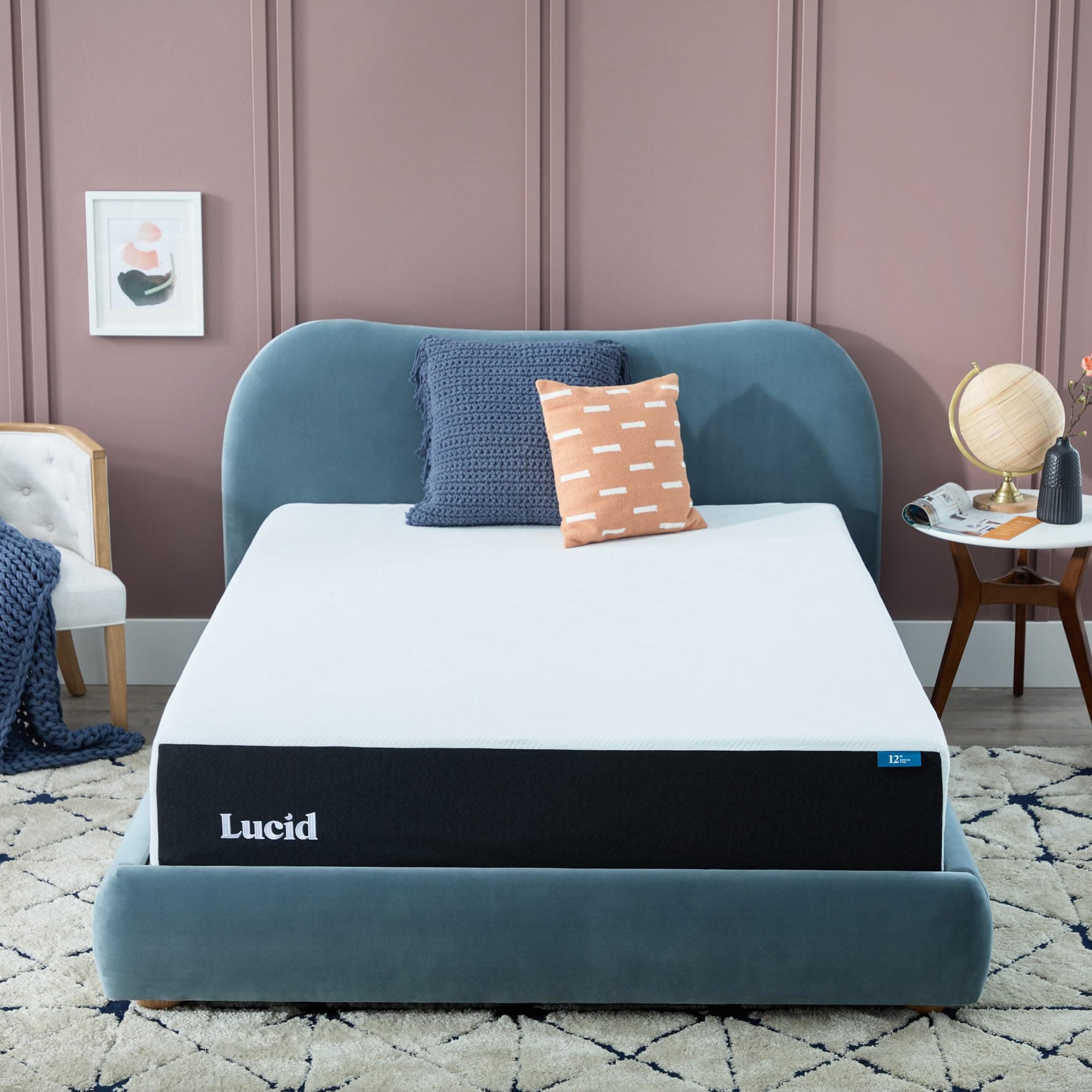 Lucid 12 Inch Gel Memory Foam Mattress – Medium Feel – Supportive - Hypoallergenic Bamboo Charcoal – Breathable Cover