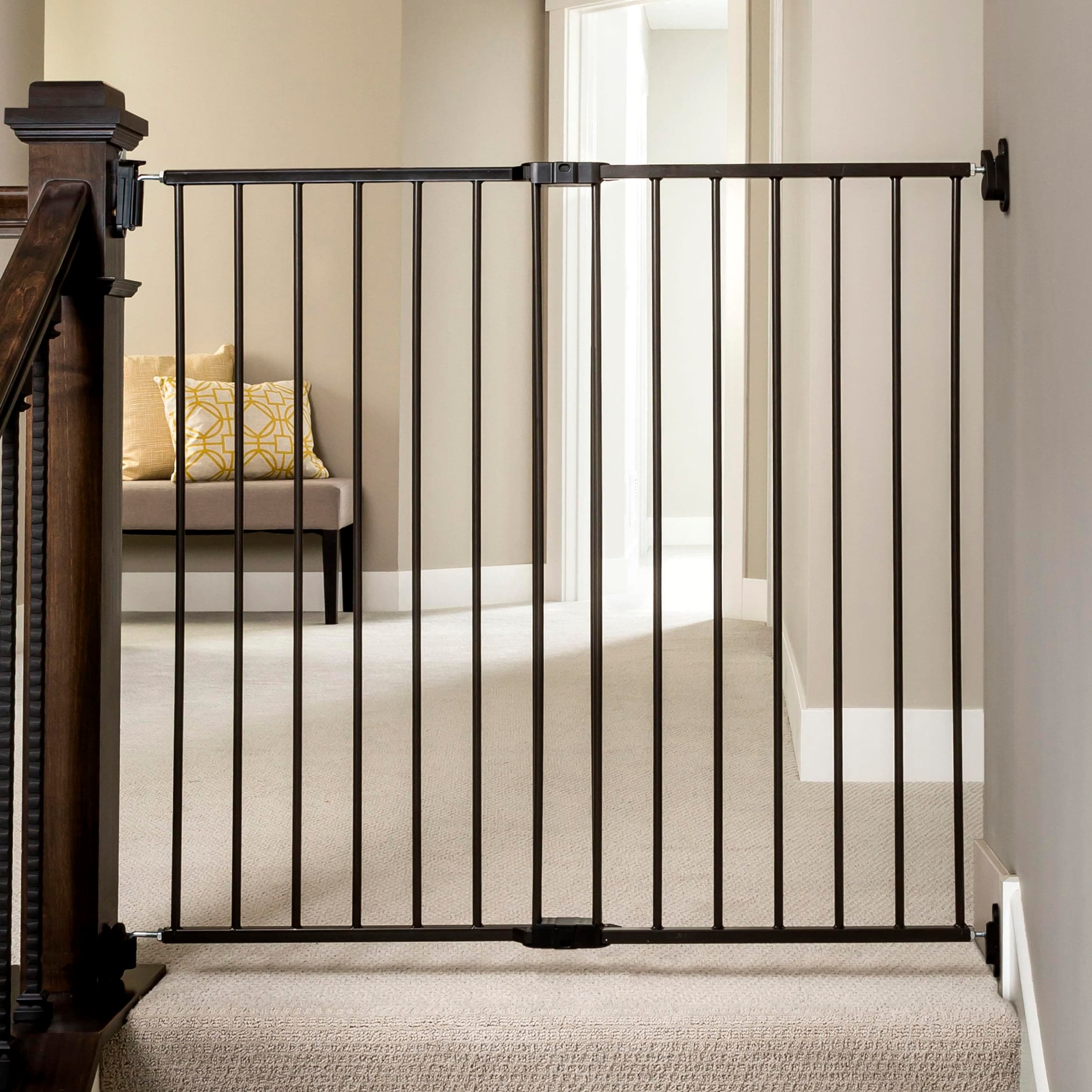 Regalo 2-in-1 Extra Tall Easy Swing Stairway and Hallway Walk Through Baby Gate, Award Winning Brand, 36 Inches Tall, Fits Openings Between 24 to 40.5 Inches,Black