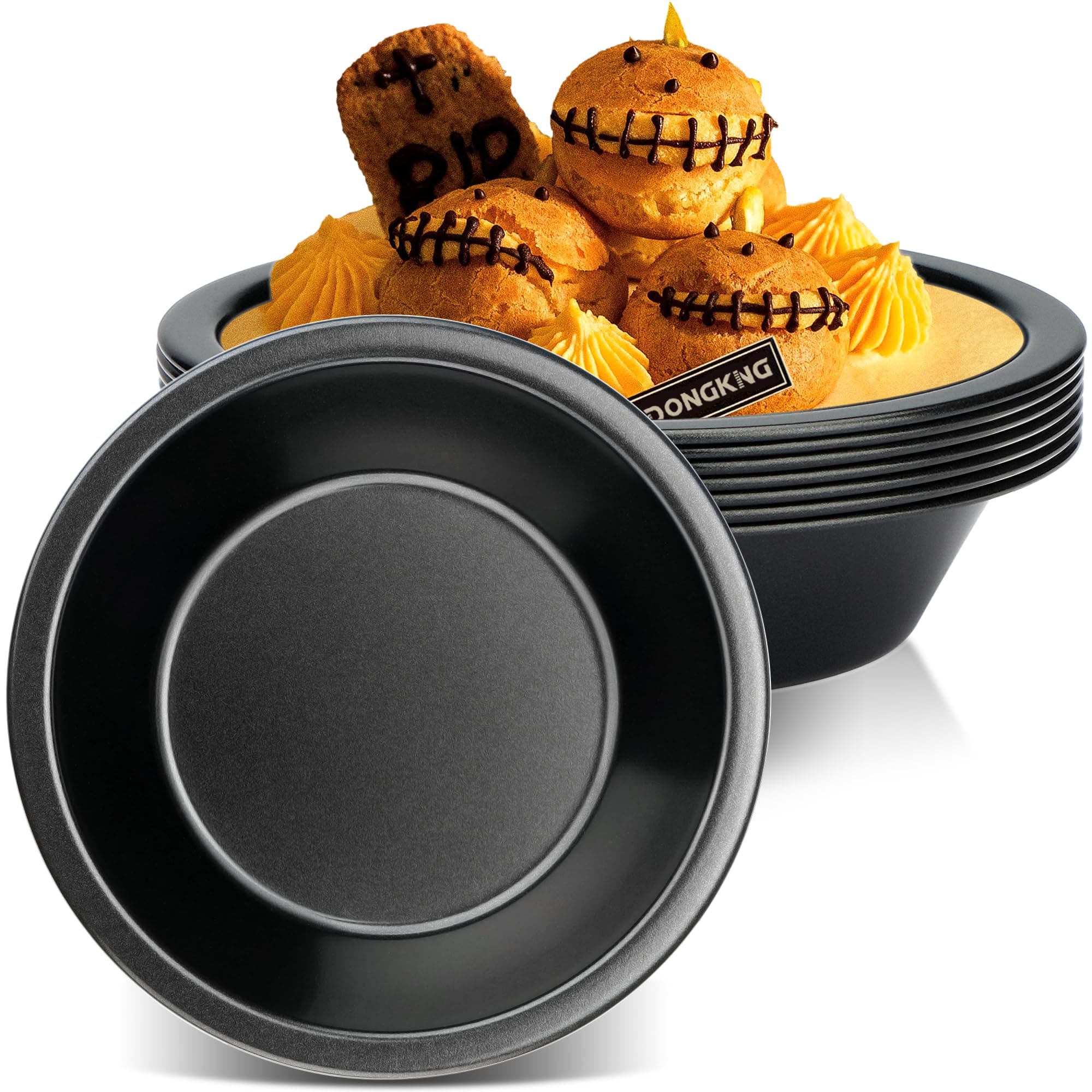 5 inch Small Pie Pan, 8 Pack Nonstick Round Cake Bread and Meat Tins for Oven and Instant Pot Baking
