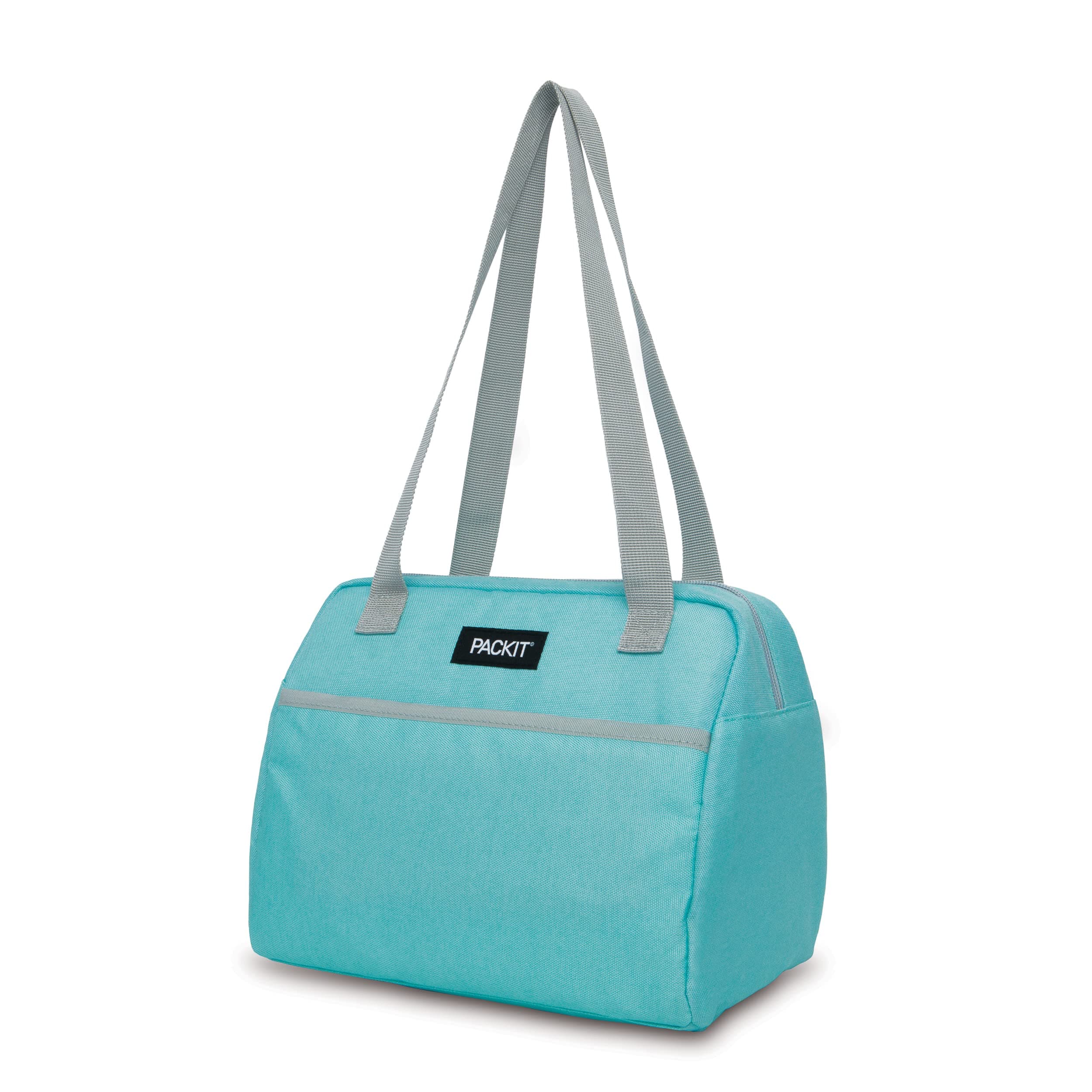 PackIt Freezable Hampton Lunch Bag, Soft Mint, Built with EcoFreeze Technology, Collapsible, Reusable, Zip Closure with Front Pocket and Shoulder Straps, Perfect for Tweens and Adults