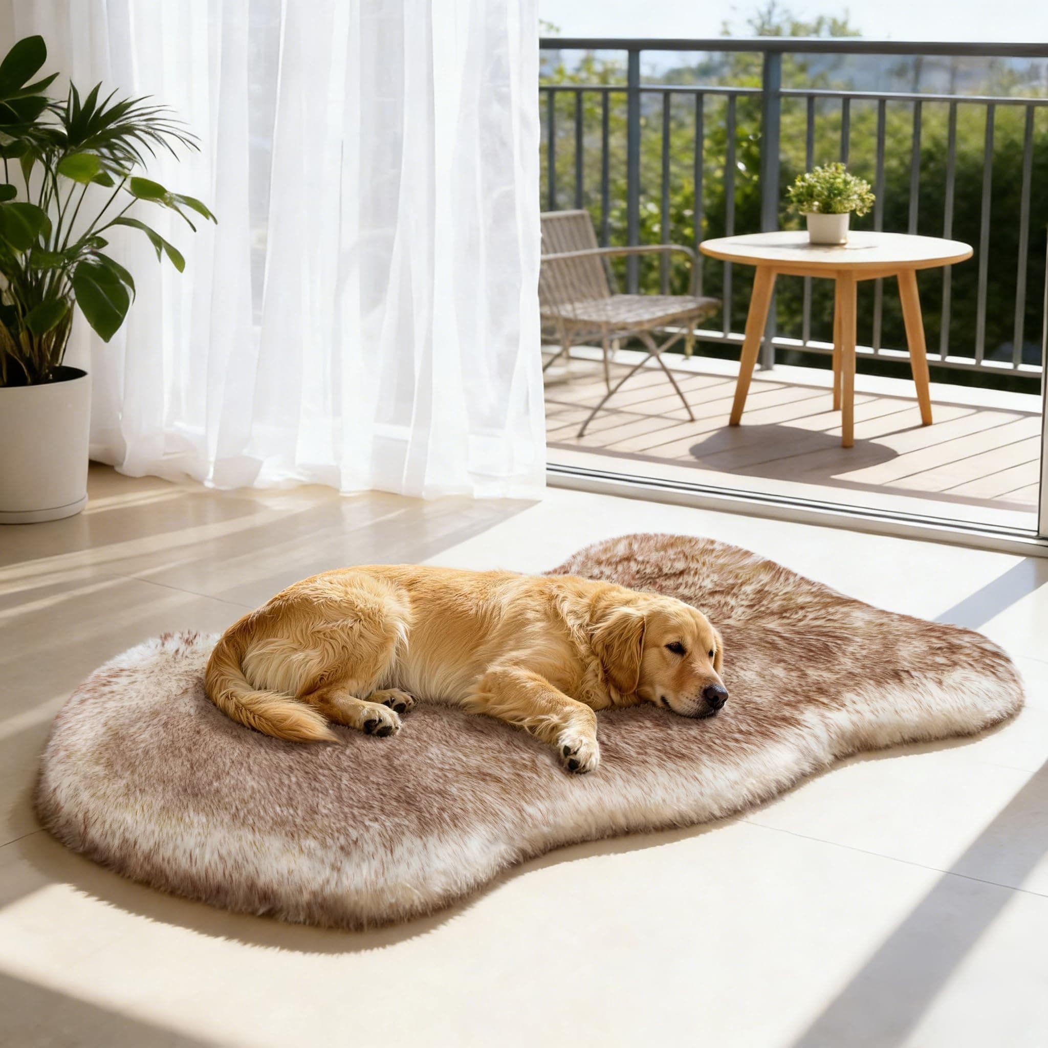 Dog Bed Rug for Large Dogs, Faux Fur Orthopedic Memory Foam 50"x30"x3"