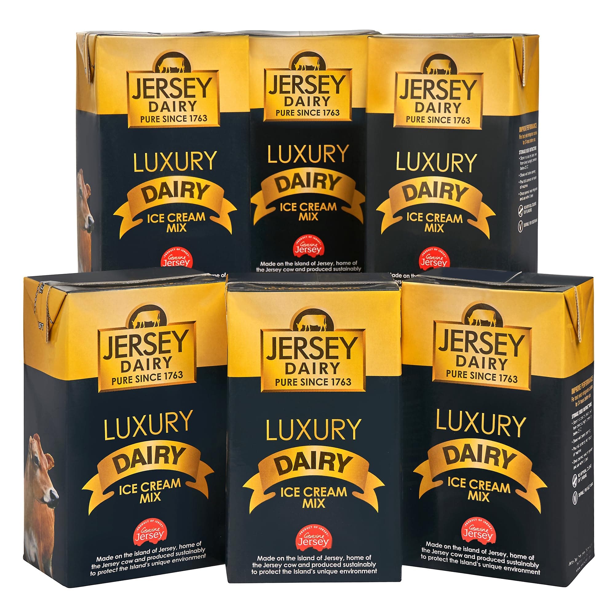 Cooks Professional Jersey Luxury Ice Cream Mix | Soft Serve Creamy Taste Icecream Mixture for Home or Commercial use | Superior Creamy Vanilla Taste | 6 x 1L
