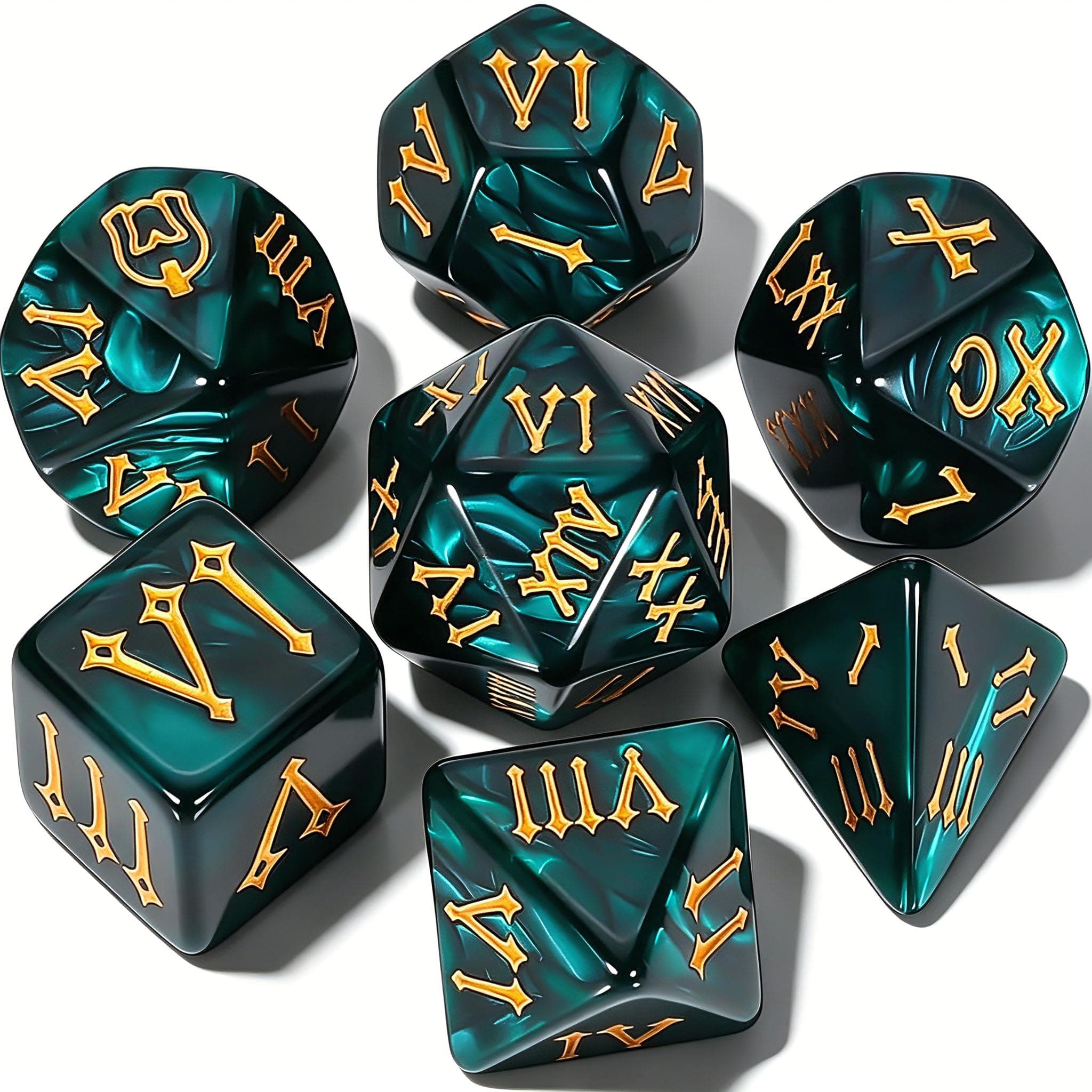 CiaraQ 7pcs Polyhedral Dice Set for Dungeon and Dragons MTG Table Games