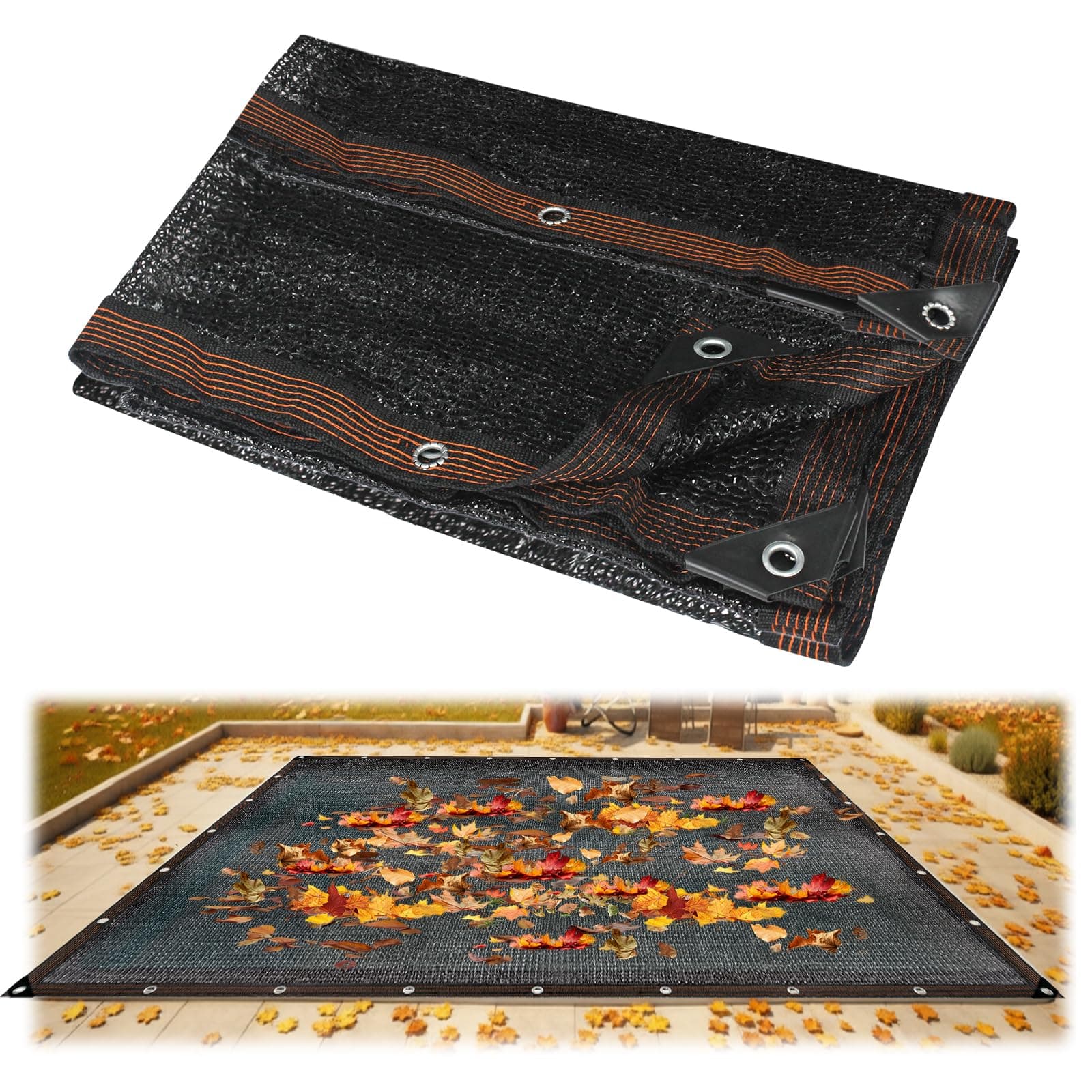 22 * 50FT Pool Leaf Net Cover for 20x40FT Inground and Above Ground Rectangular Pool, Swimming Pool Mesh Cover to Blocks Debris, Fine Leaf Net with Reinforced Grommets for Catching Leaves