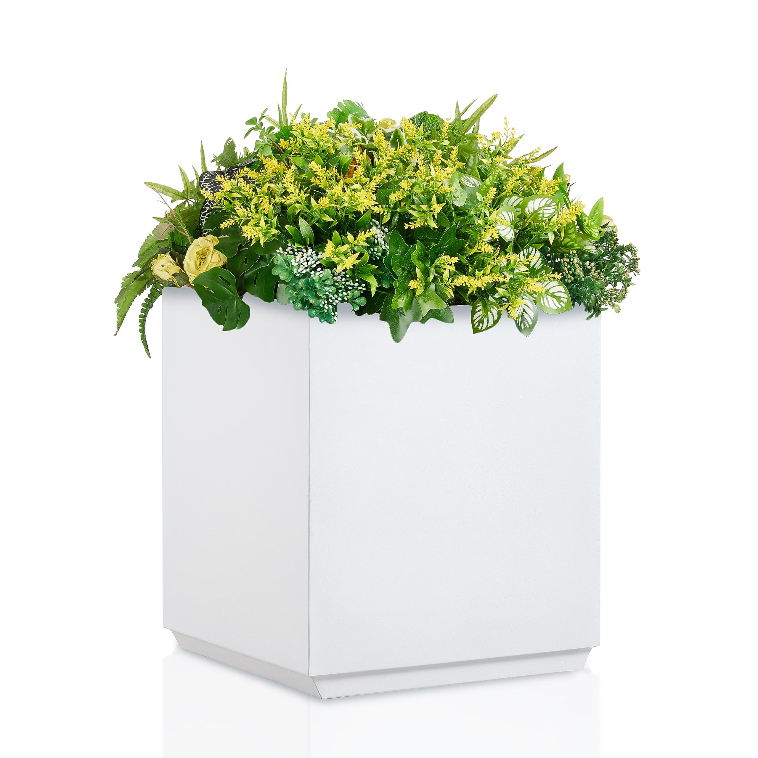 17Lx17Wx20H Fully Welded Heavy-duty Metallic Planter Box for Outdoor Plants