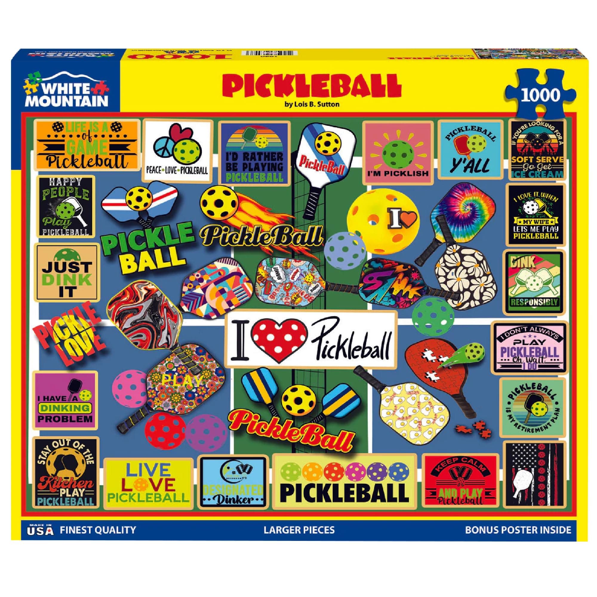White Mountain Puzzles - Pickleball - 1000 Piece Jigsaw Puzzle