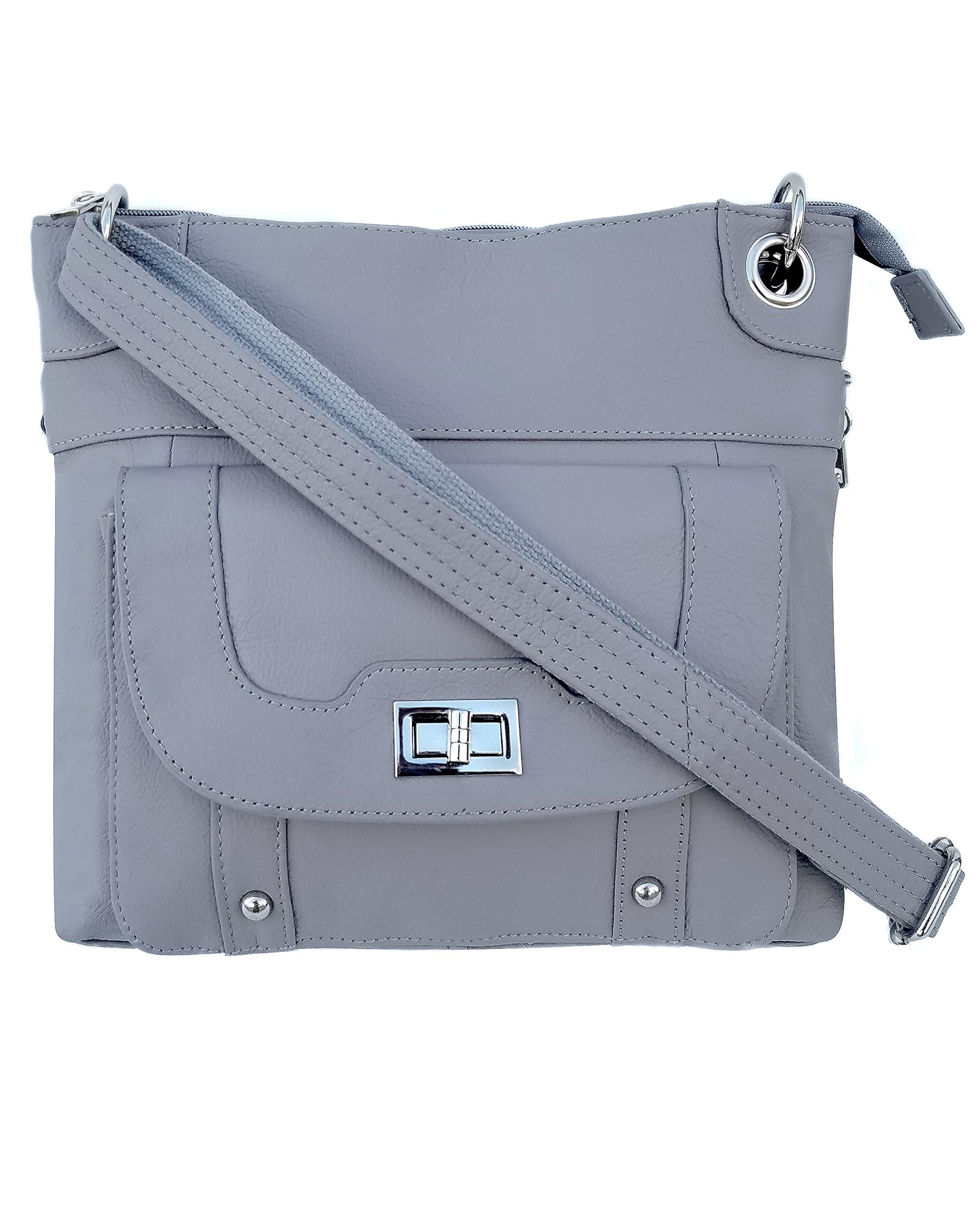 Ladies' Gun Concealment Crossbody Bag Grey, Grey