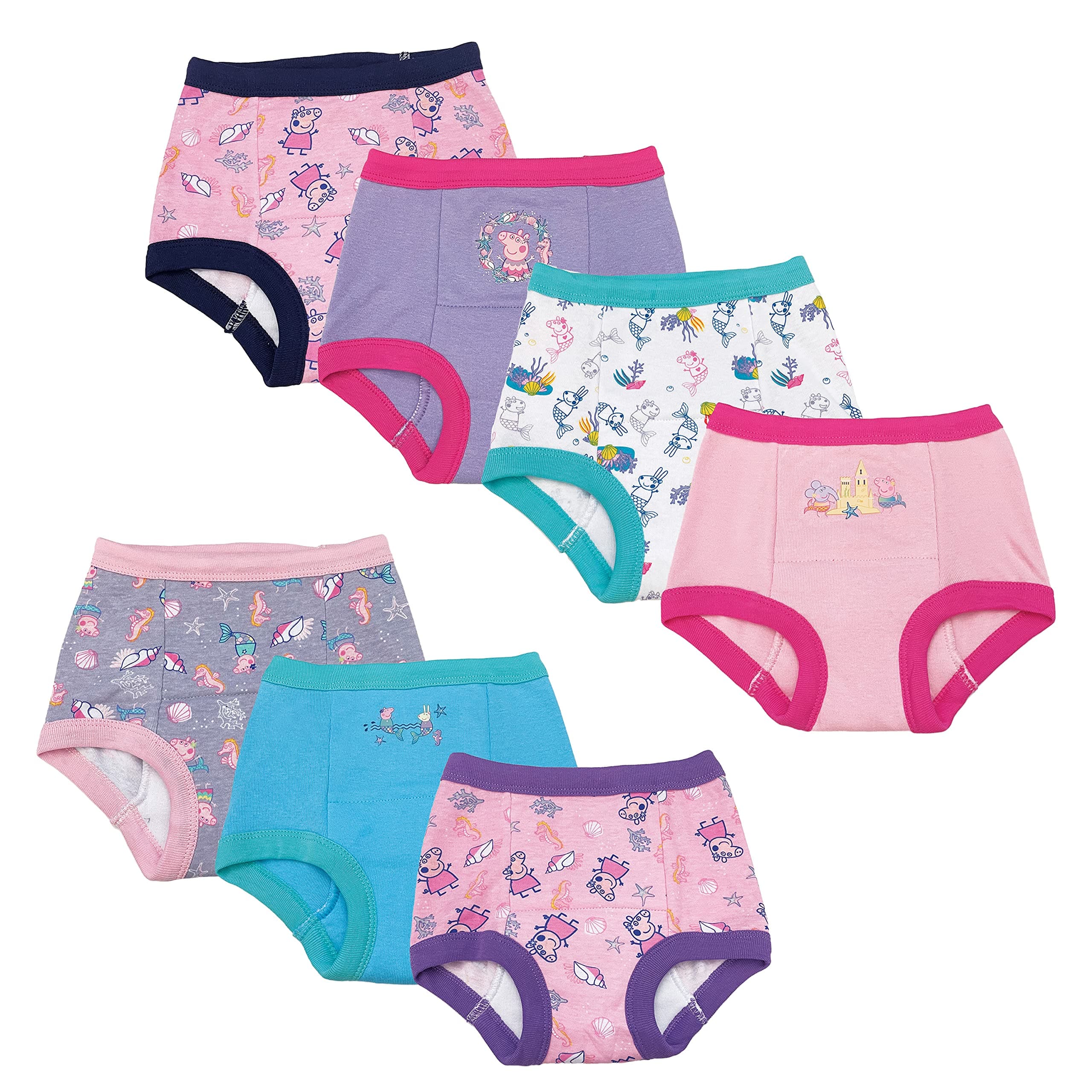 Peppa Pig Girls' Toddler Potty Training Pant and Starter Kit Includes Stickers and Tracking Chart Sizes 18m, 2t, 3t and 4t, 7-Pack Training Pant, 24 Months